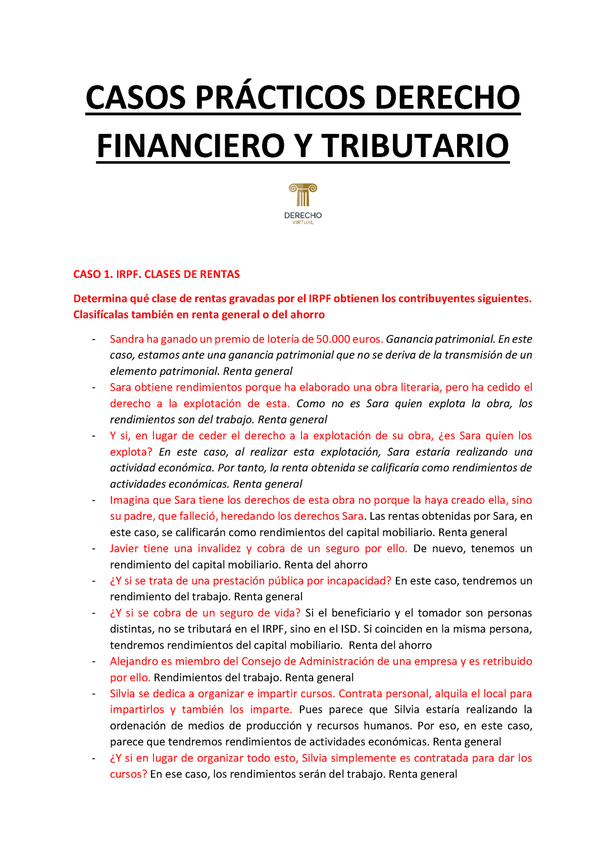 Casos Prácticos Derecho Tributario - CASOS PR¡CTICOS DERECHO FINANCIERO ...