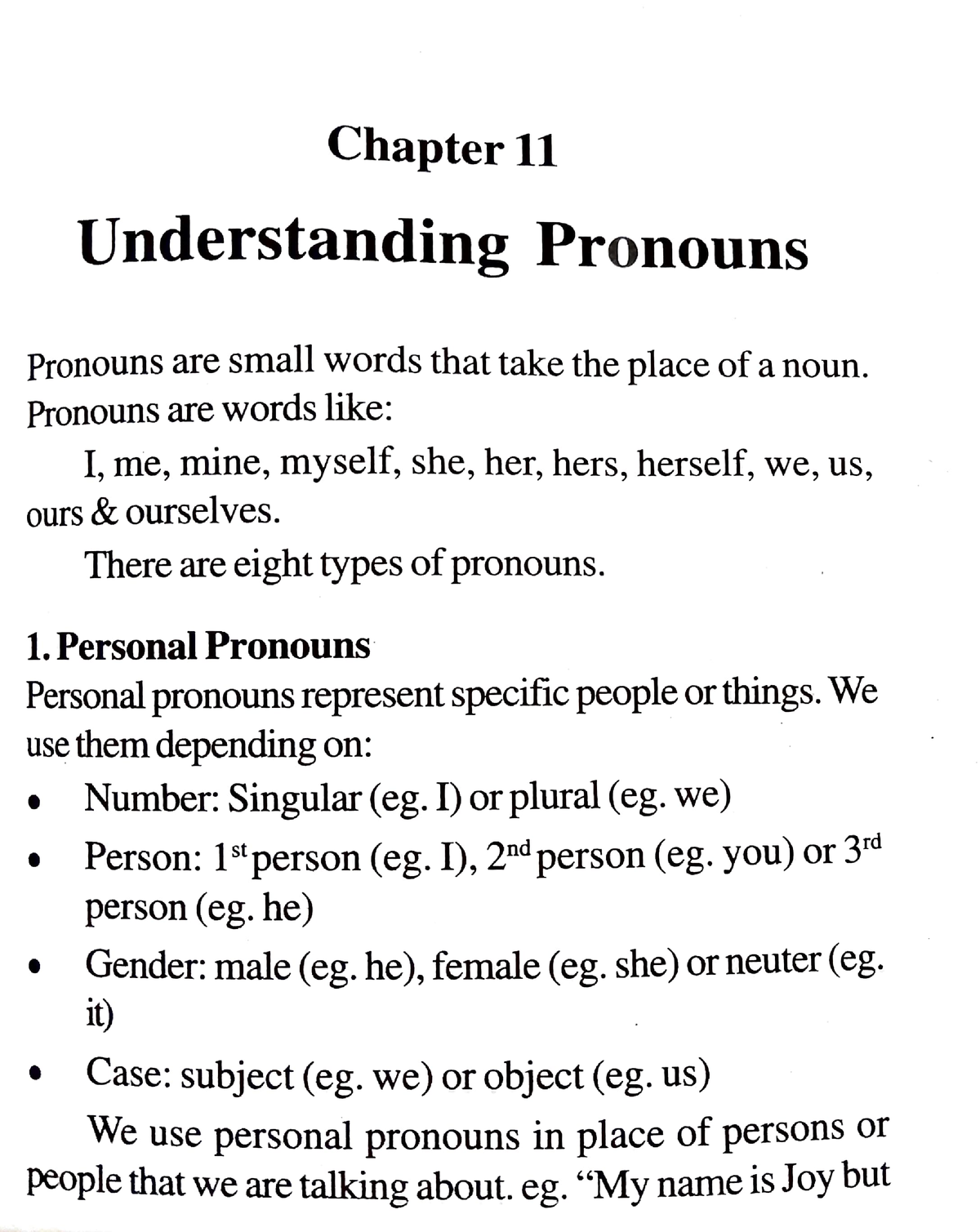 Adobe Scan Jul 31 22 Chapter 11 Understanding Pronouns Pronouns Are Small Words That Take The Studocu