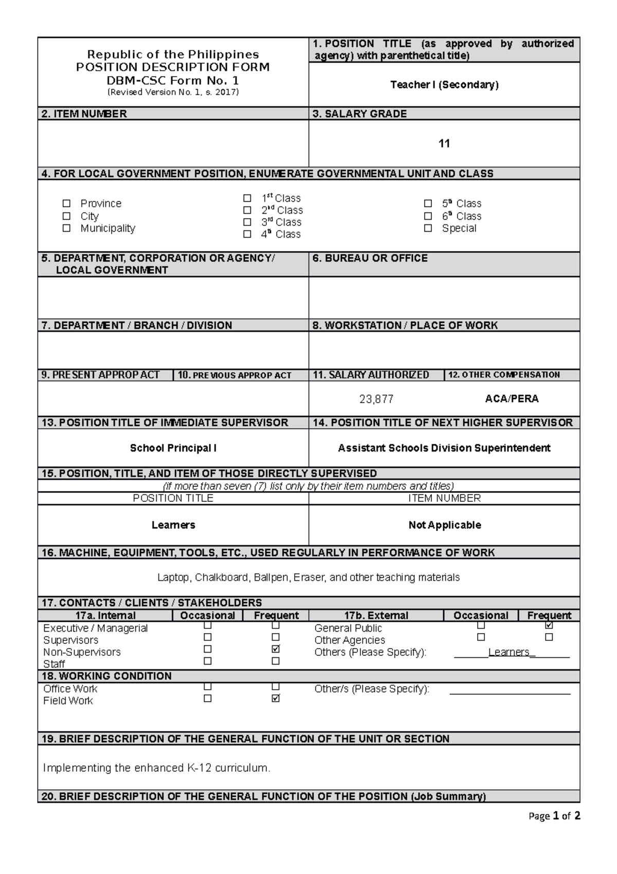 position-description-form-republic-of-the-philippines-position