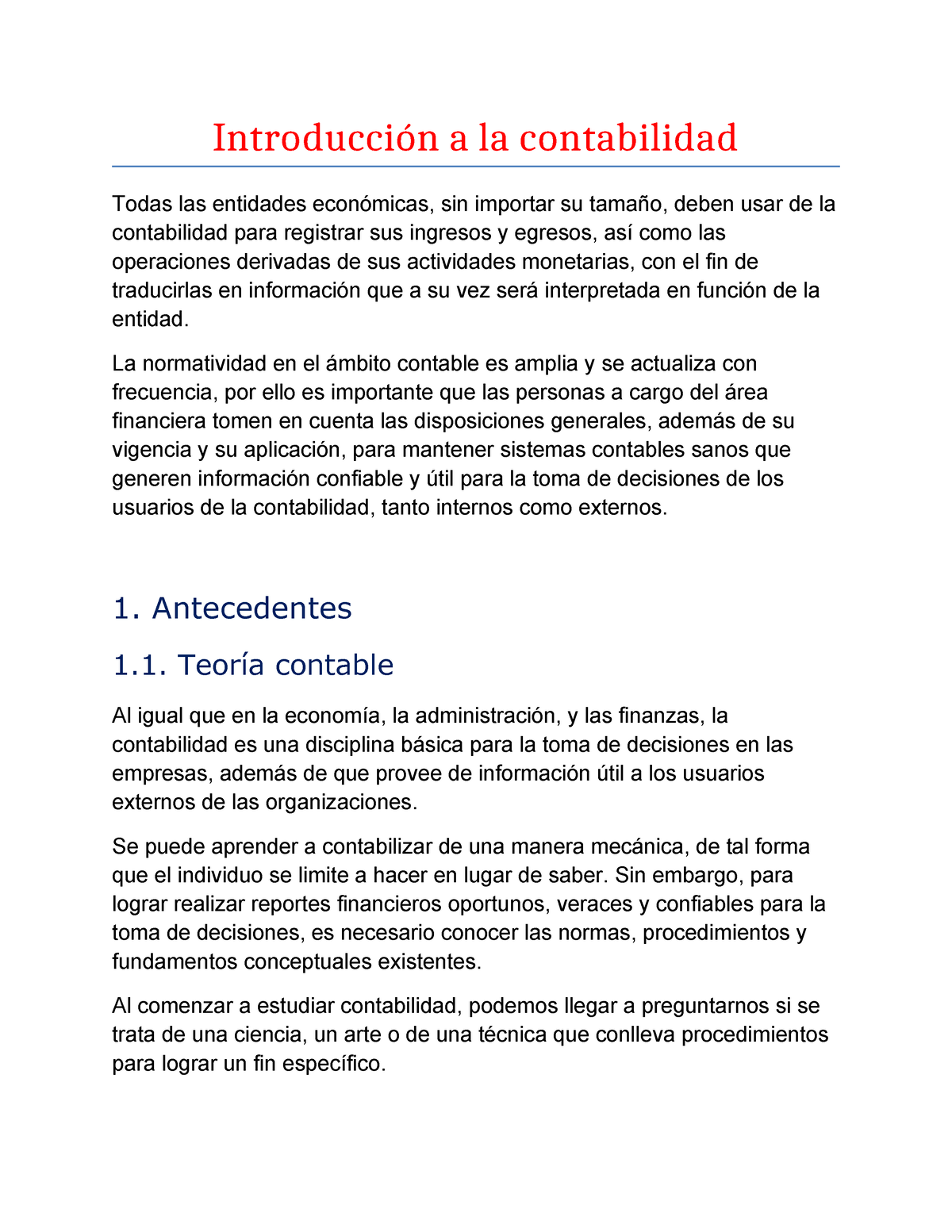 Introducción A La Contabilidad Introducción A La Contabilidad Todas Las Entidades Económicas 6382