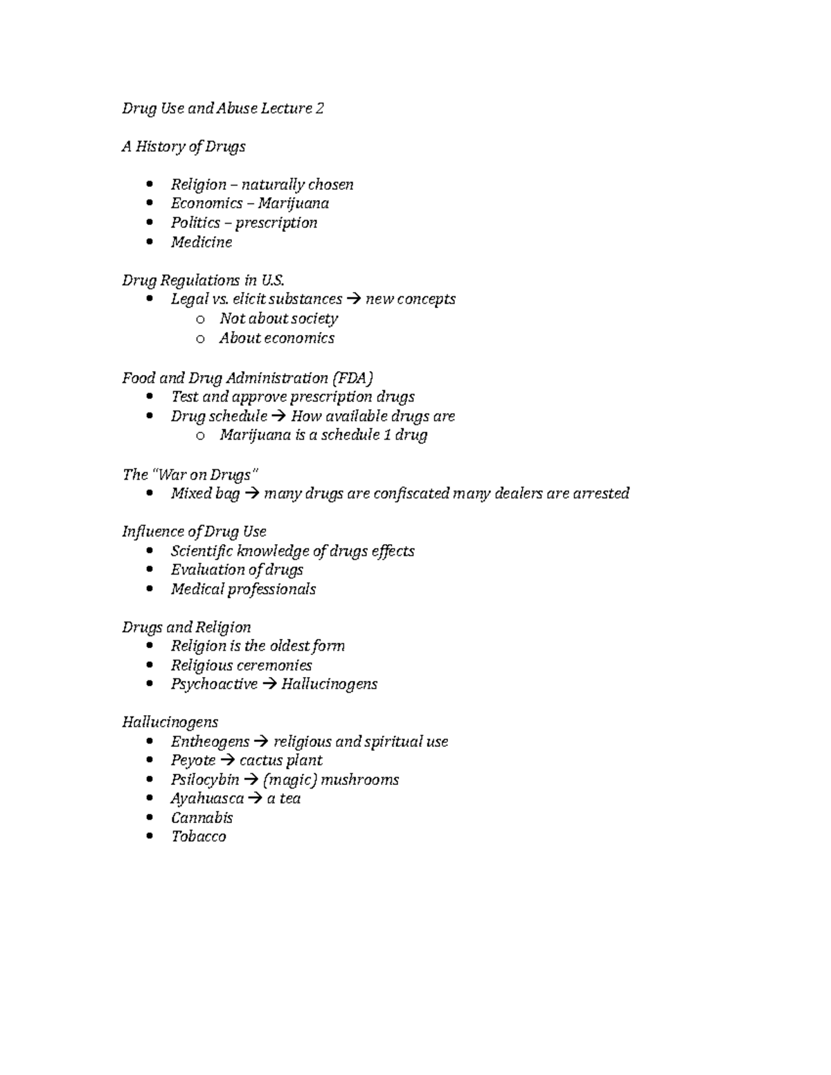 Drug Use and Abuse Lecture 2 - Legal vs. elicit substances new concepts ...