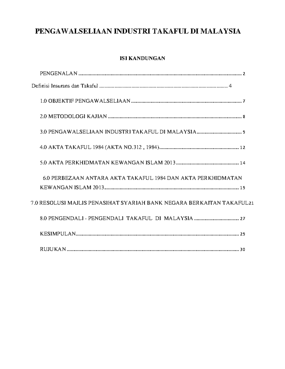 Pengawalseliaan Industri Takaful DI MALA - PENGAWALSELIAAN INDUSTRI ...