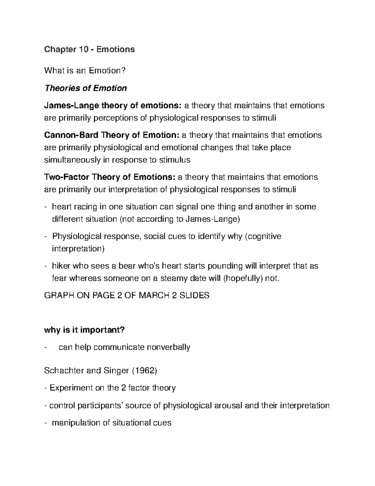 Chapter 10 - Lecture Notes 10 - Chapter 10 - Emotions What Is An ...