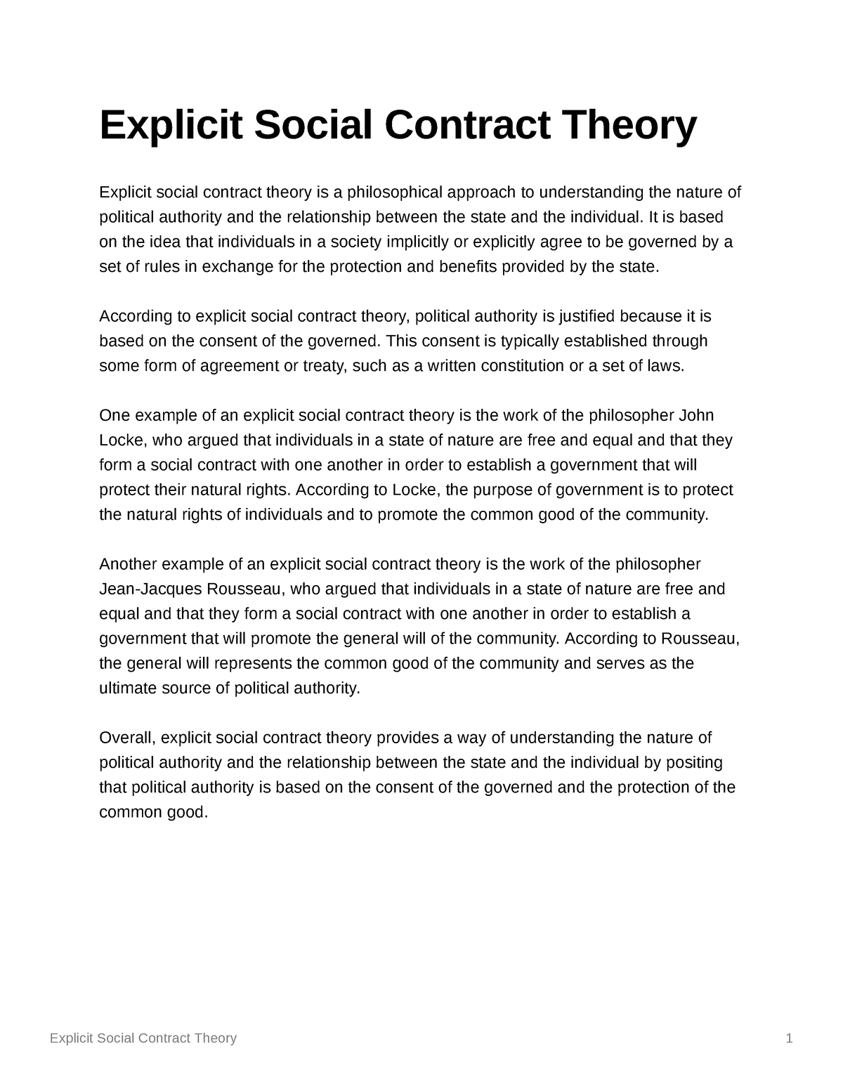 social contract theory assignment