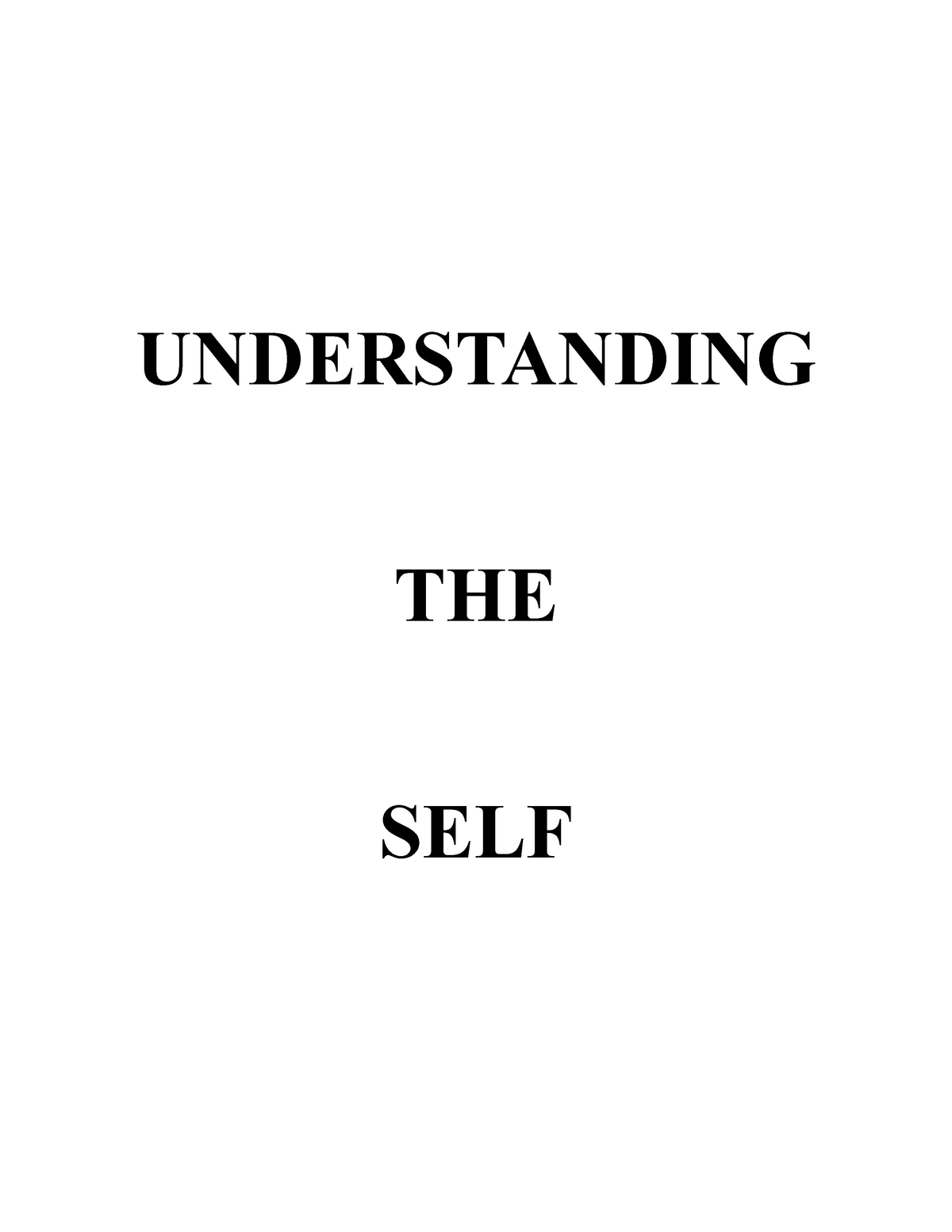 research abstract about understanding the self