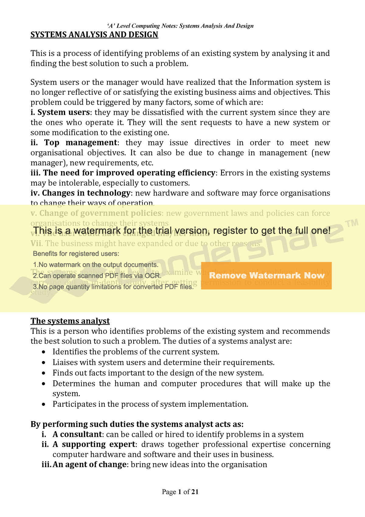 Chapter 1-Systems Analysis And Design (1) - SYSTEMS ANALYSIS AND DESIGN ...