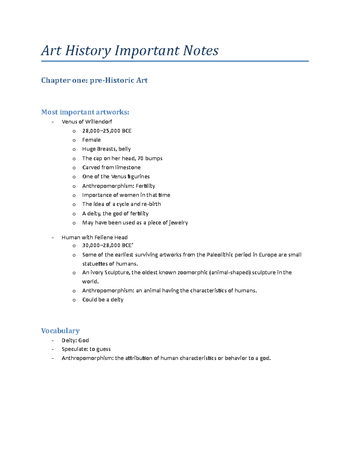 214022749 Art History Important Notes Art History Important Notes