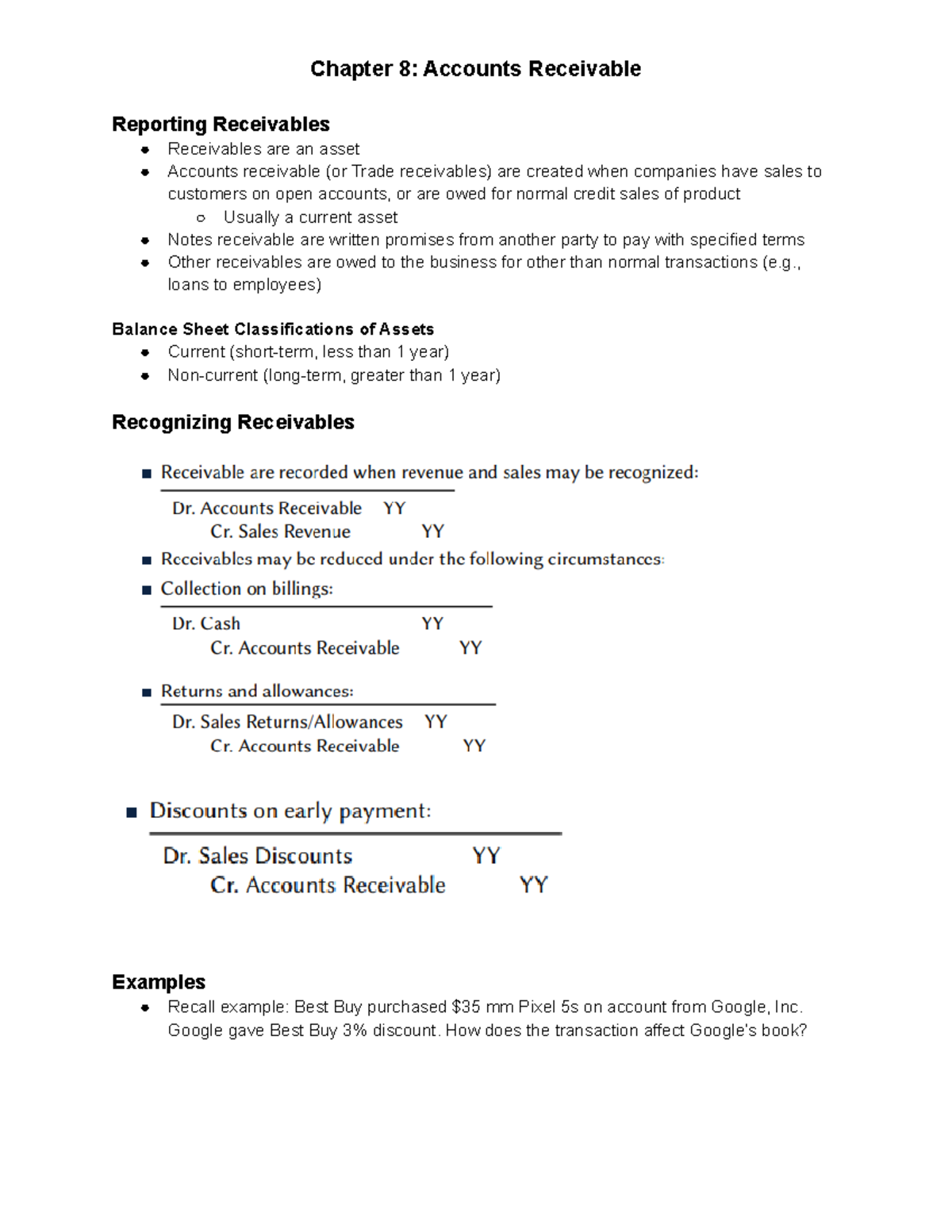 Chapter 8 Accounts Receivable - Chapter 8: Accounts Receivable ...