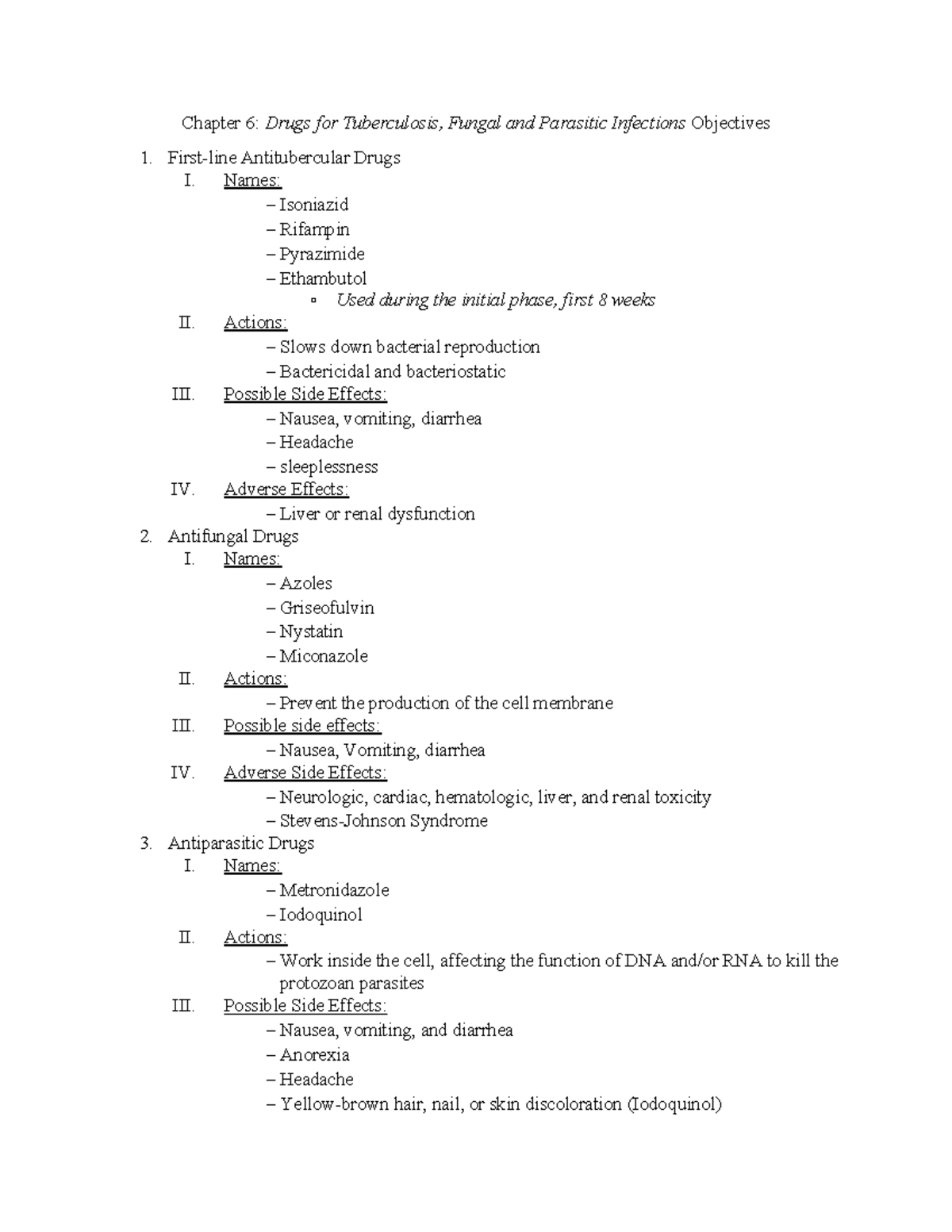 Chapter 6 Objectives - ACC LVN ASSIGNMENT CH 6 - Chapter 6: Drugs for ...