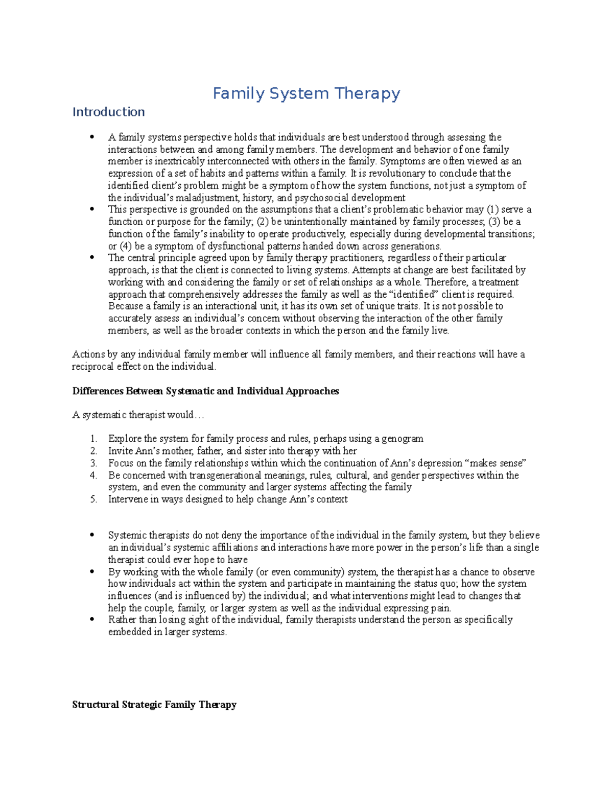 14. Family Systems Chapter - Family System Therapy Introduction A ...