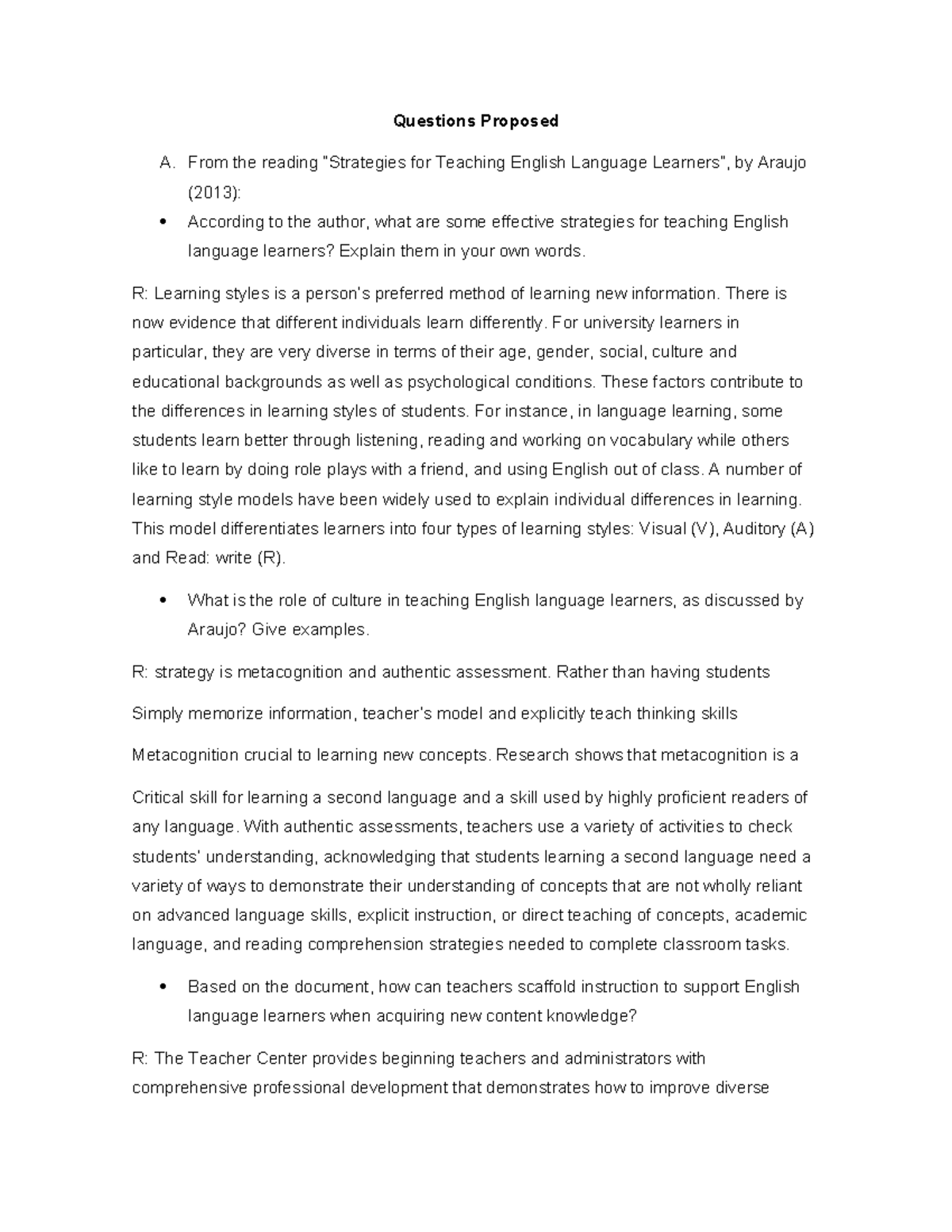 Questions Proposed - PREGUNTAS PARA EL DESARROLLO DEL COMPONENTE ...