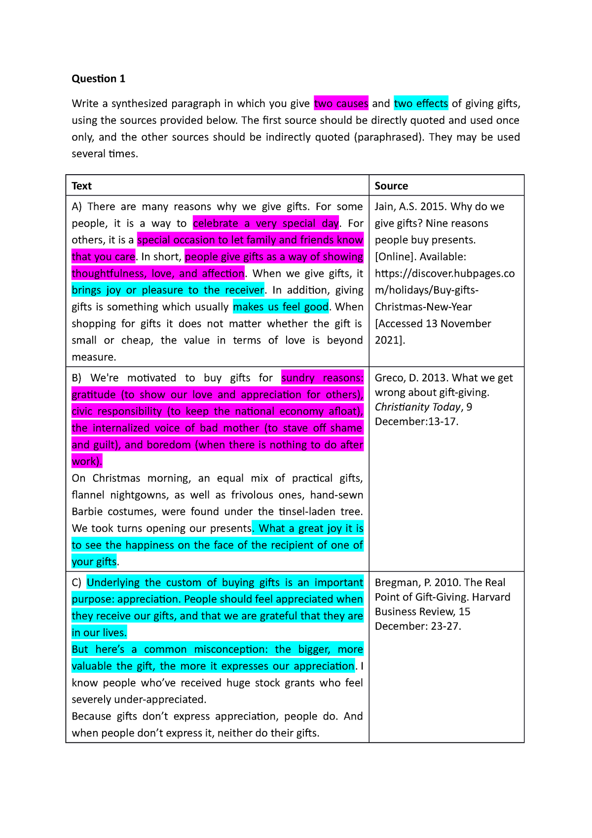 Exam Revision Questions (Synthesis) written 1 - Question 1 Write a ...