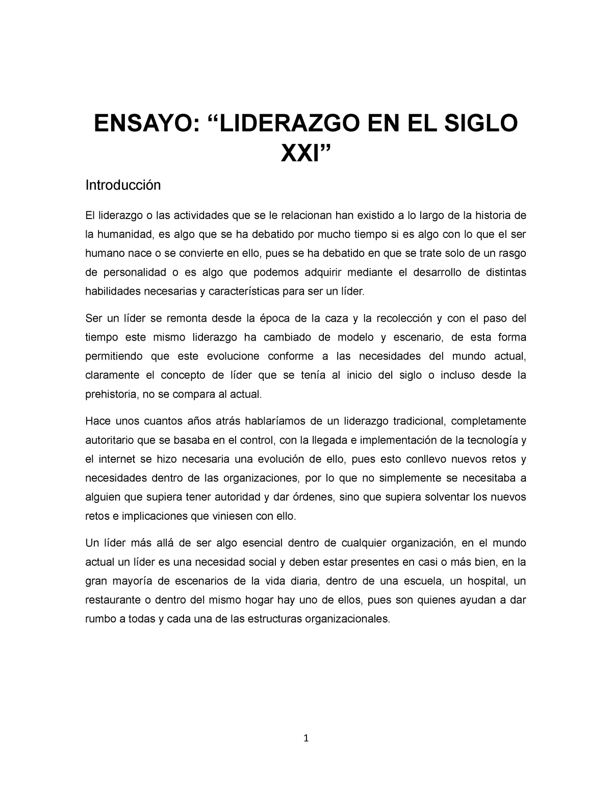 Ensayo De Liderazgo Empresarial By Sara Isabel Zapata 9540