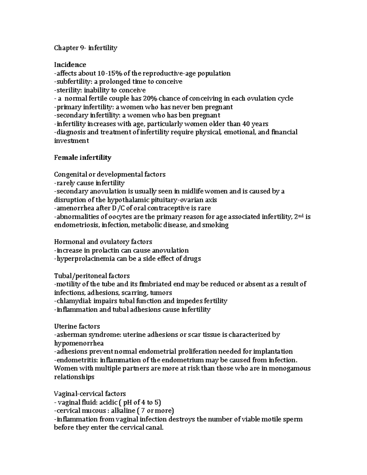 Summary Maternal Child Health Nursing Ch 9 14 16 17 20 24 34