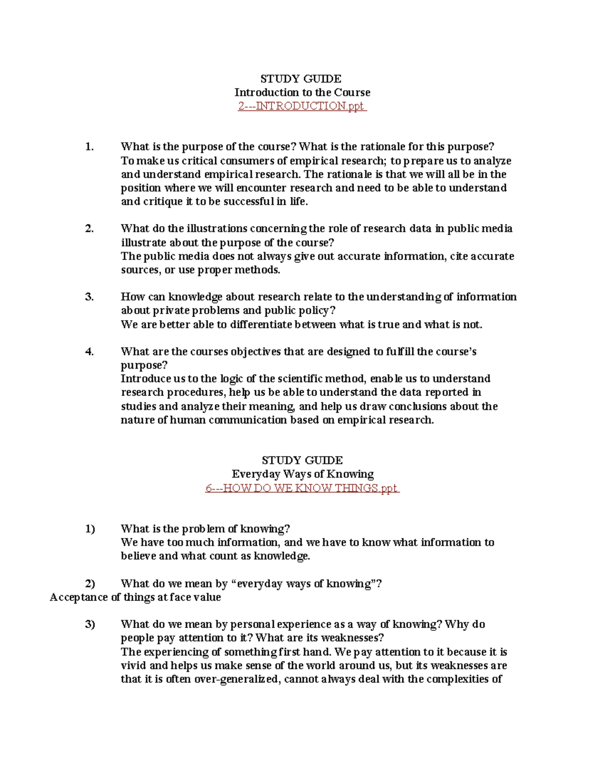 COM 220 Test 1 Study Guide - STUDY GUIDE Introduction To The Course 2 ...