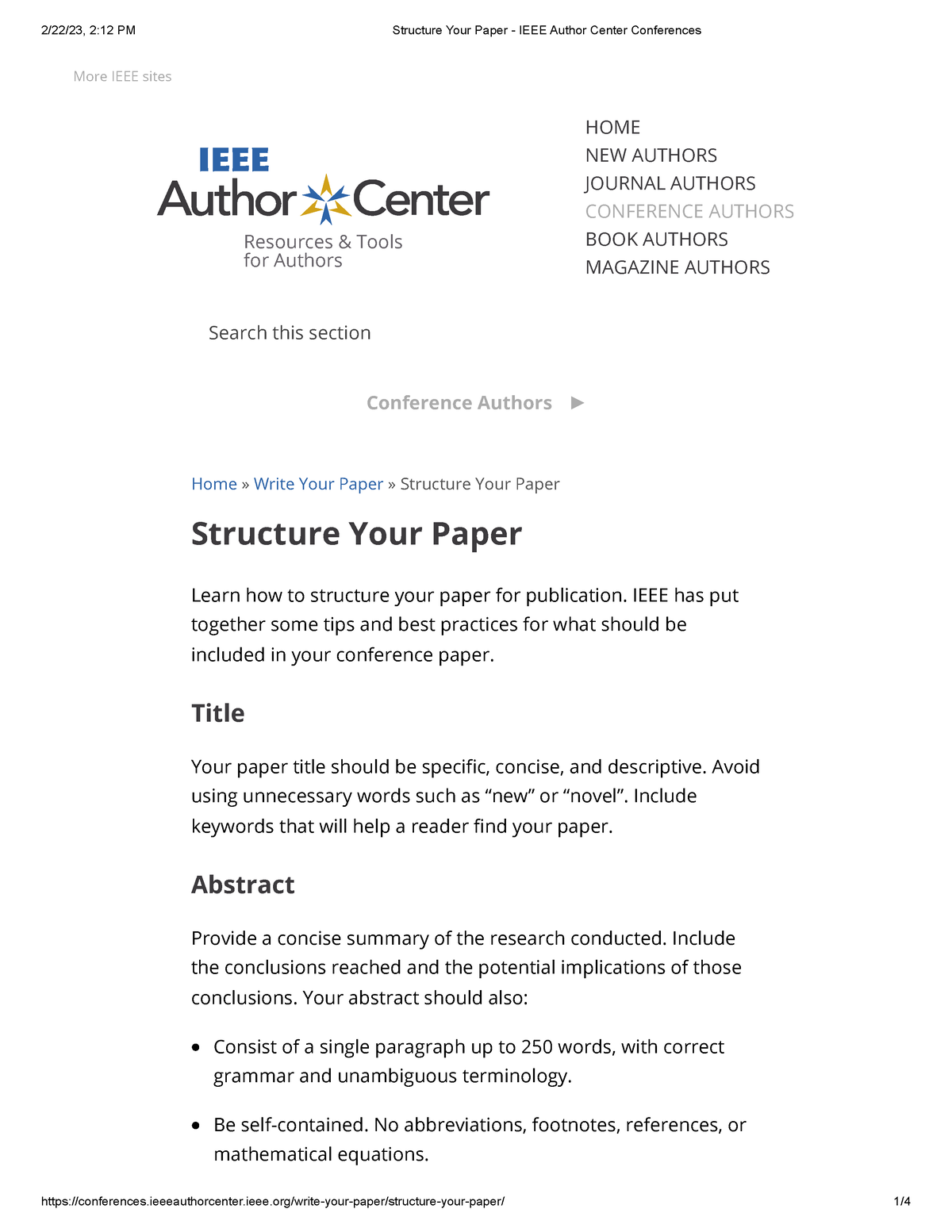 ieee research paper structure