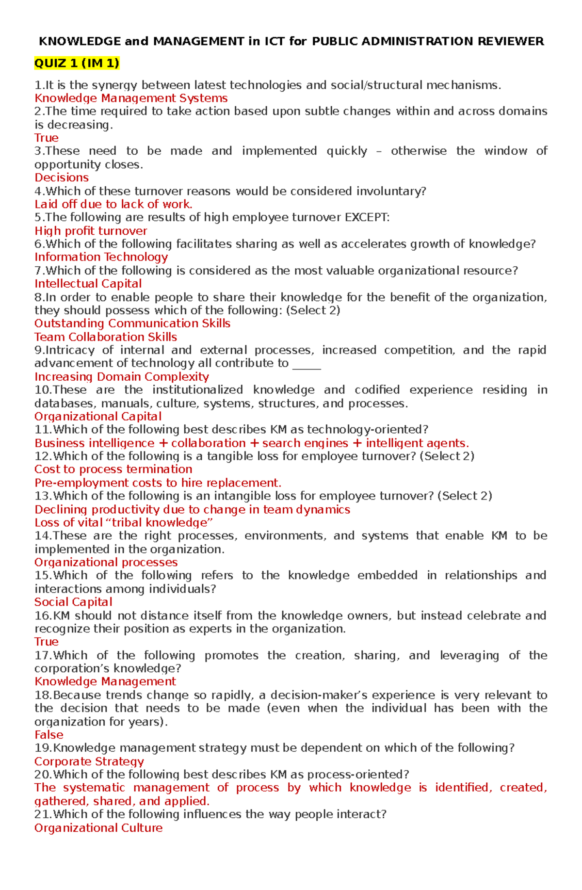 Knowledge Management IN ICT FOR Public Administration Reviewer 2 ...