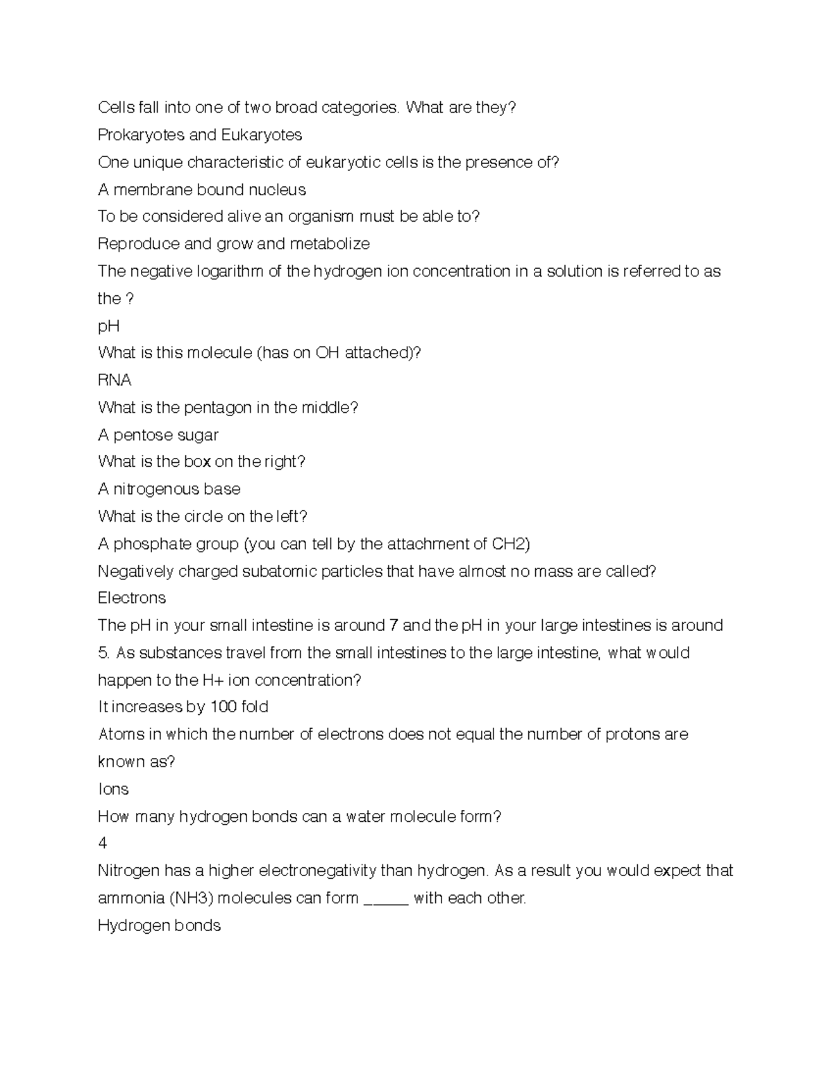 BIOL 110 exam 1 study guide 2 - Cells fall into one of two broad ...