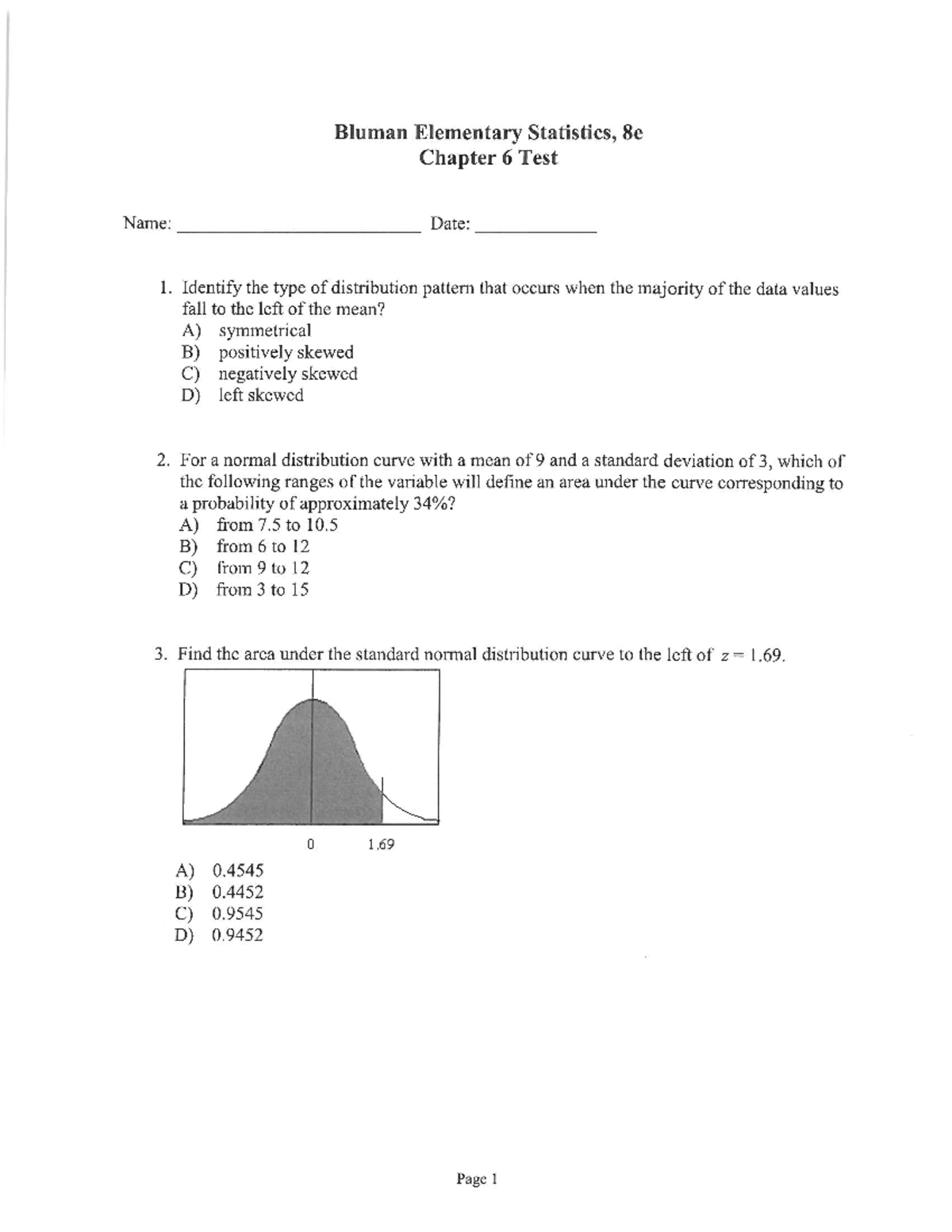 Stats Ch. 6 - Notes On Lecture For Chapter 6 Statistics - MATH 10 - Studocu