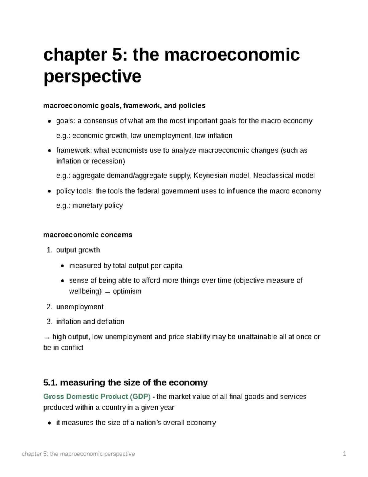 Chapter 5 The Macroeconomic Perspective - Chapter 5: The Macroeconomic ...