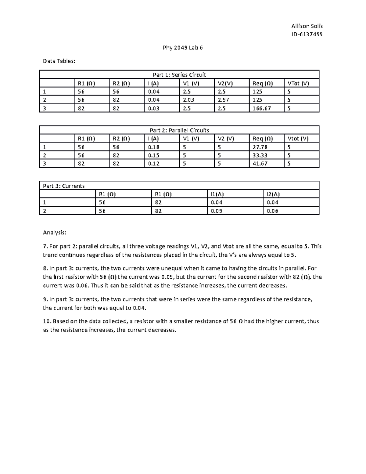 Phy 2049 Lab 6 - Physics Lab 6 Notebook - Allison Solis ID- Phy 2049 ...