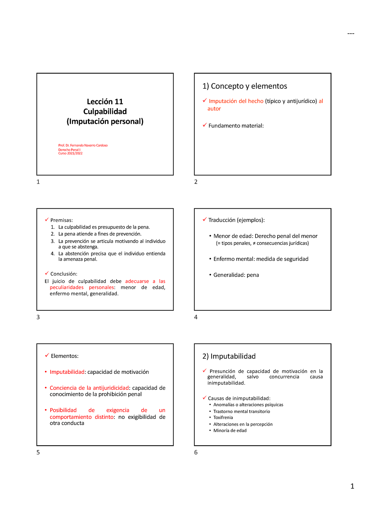 Lección 11 (Culpabilidad)esquema 456728 - Derecho Penal III - ULPGC ...