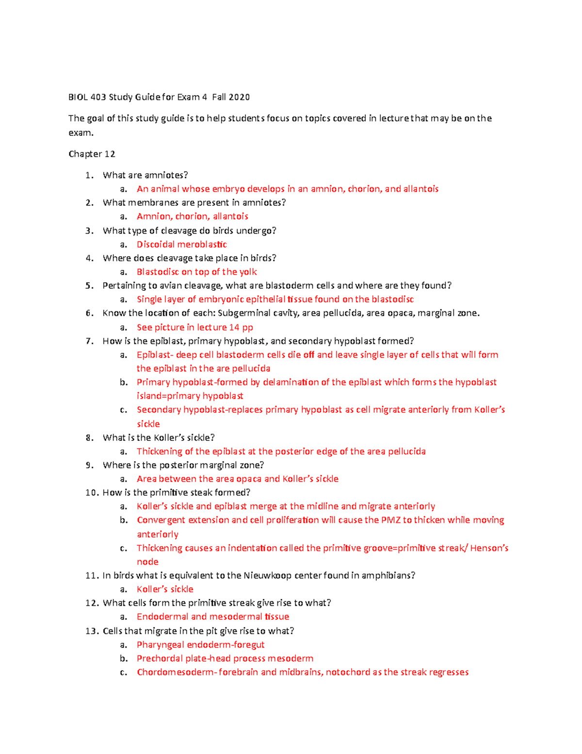 BIOL 403 Study Guide for Exam 4 Fall 2020 - BIOL 403 Study Guide for ...