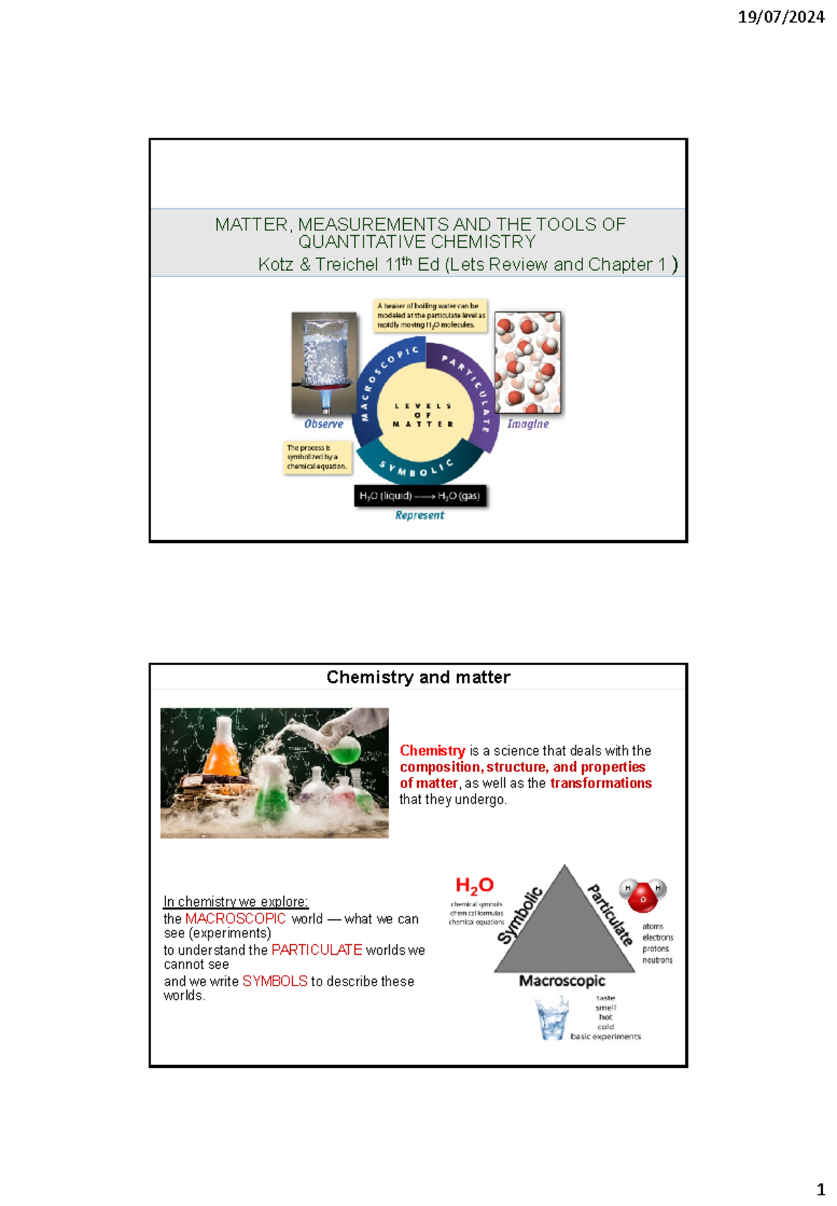 Theme 1-Matter and measurements - MATTER, MEASUREMENTS AND THE TOOLS OF ...