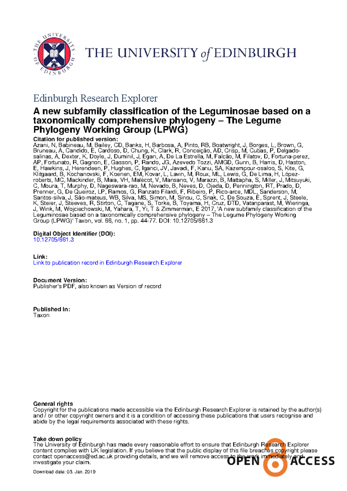 A new subfamily classification of the Le - Edinburgh Research Explorer ...