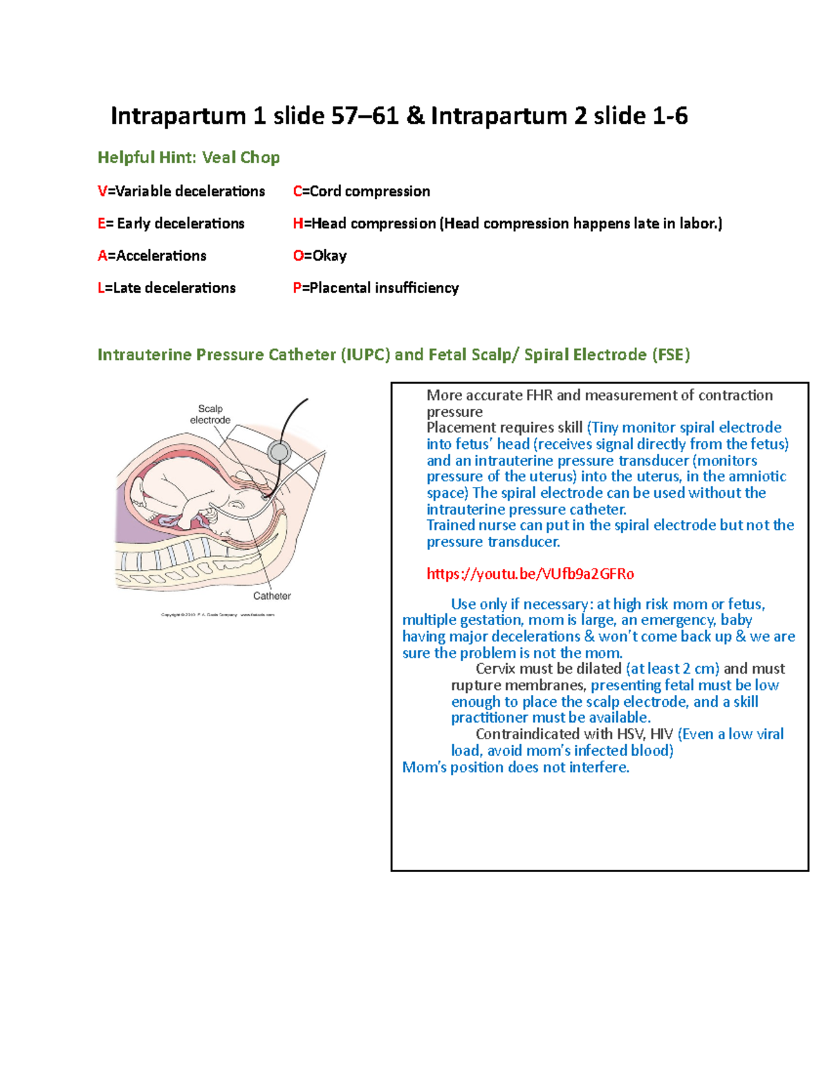 A7 Intrapartum Lecture - Intrapartum 1 Slide 57–61 & Intrapartum 2 ...