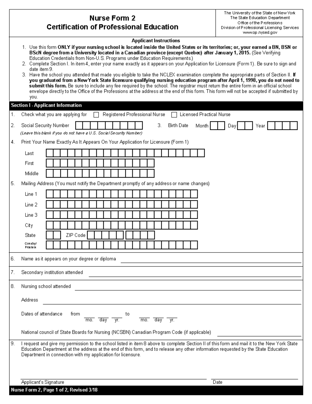 Nurse 2 - n/a - The University of the State of New York The State ...