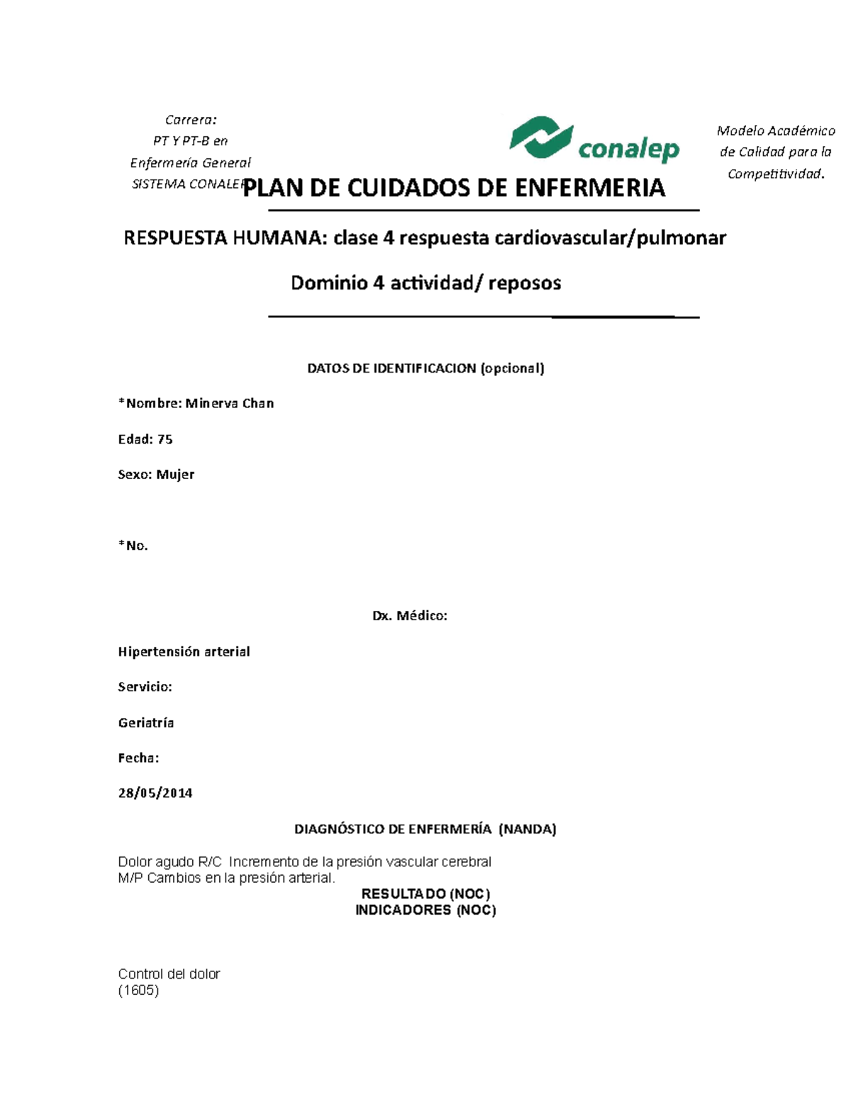 Intervenciones de hipertensión de enfermería