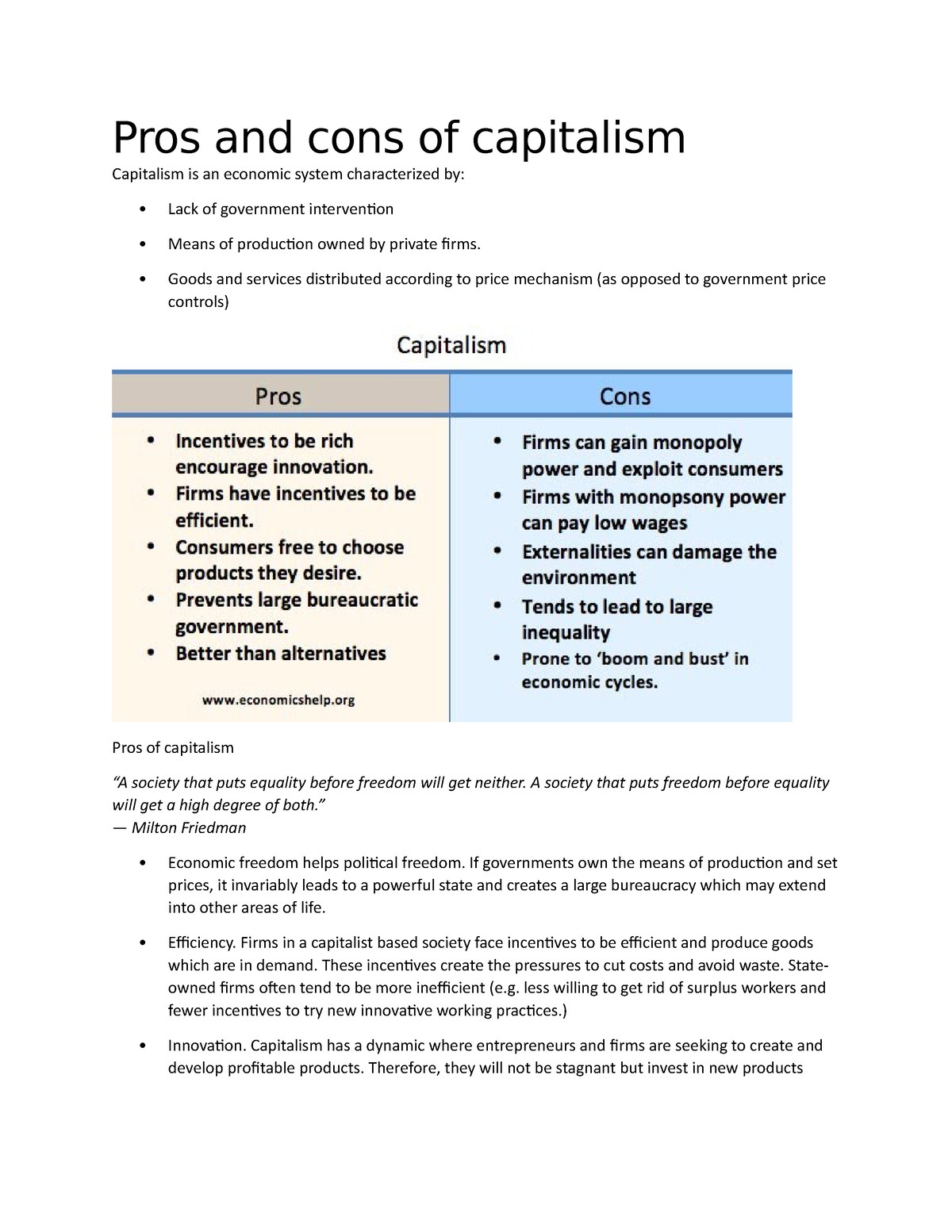 Pros And Cons Of Capitalism In The Twenty First Century Pros And Cons 