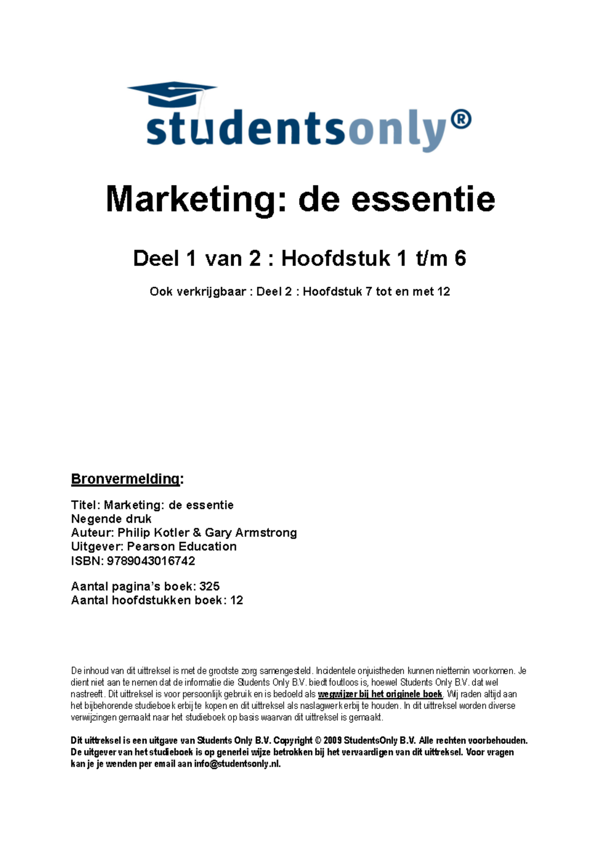 Marketing De Essentie, Deel 1 - Marketing: De Essentie Deel 1 Van 2 ...