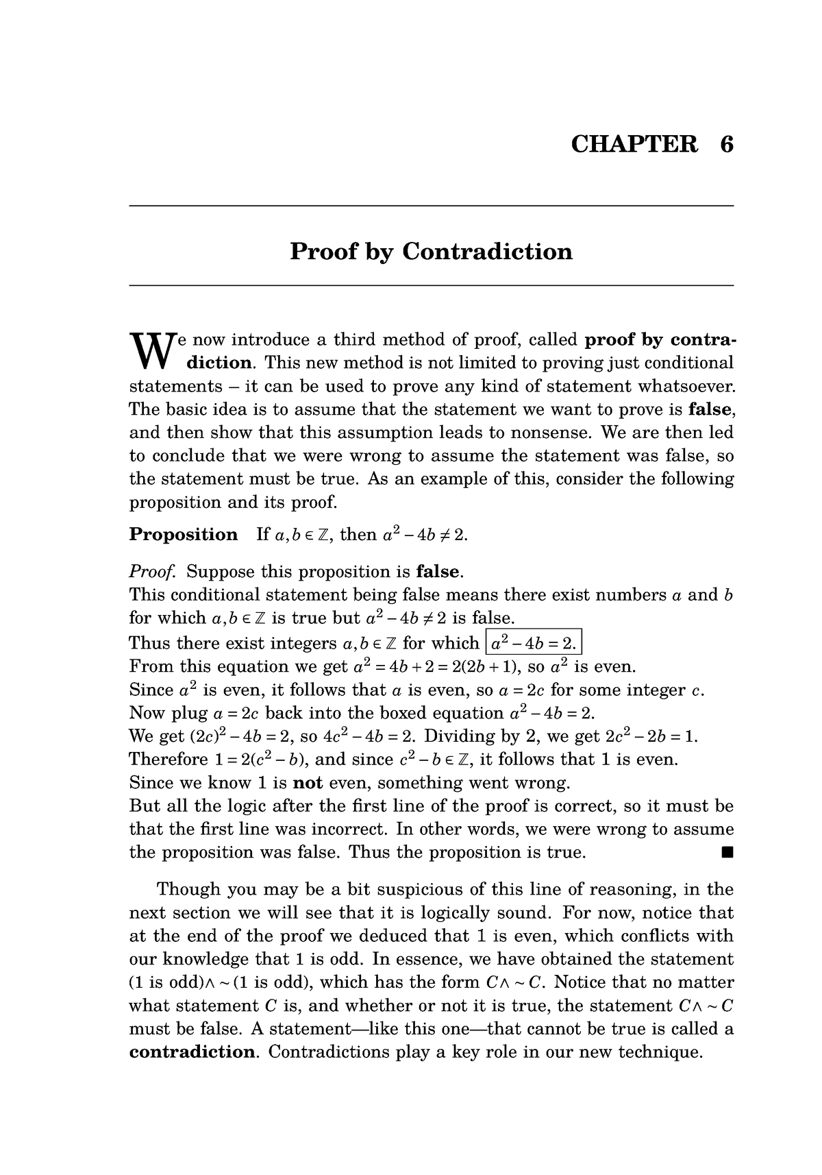 Contradiction-Proofs - CHAPTER 6 Proof by Contradiction W e now ...