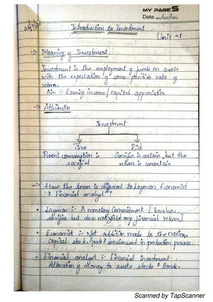 MBA 4 Sem IM Unit I Theory-converted - M.B. 4th Semester Investment ...