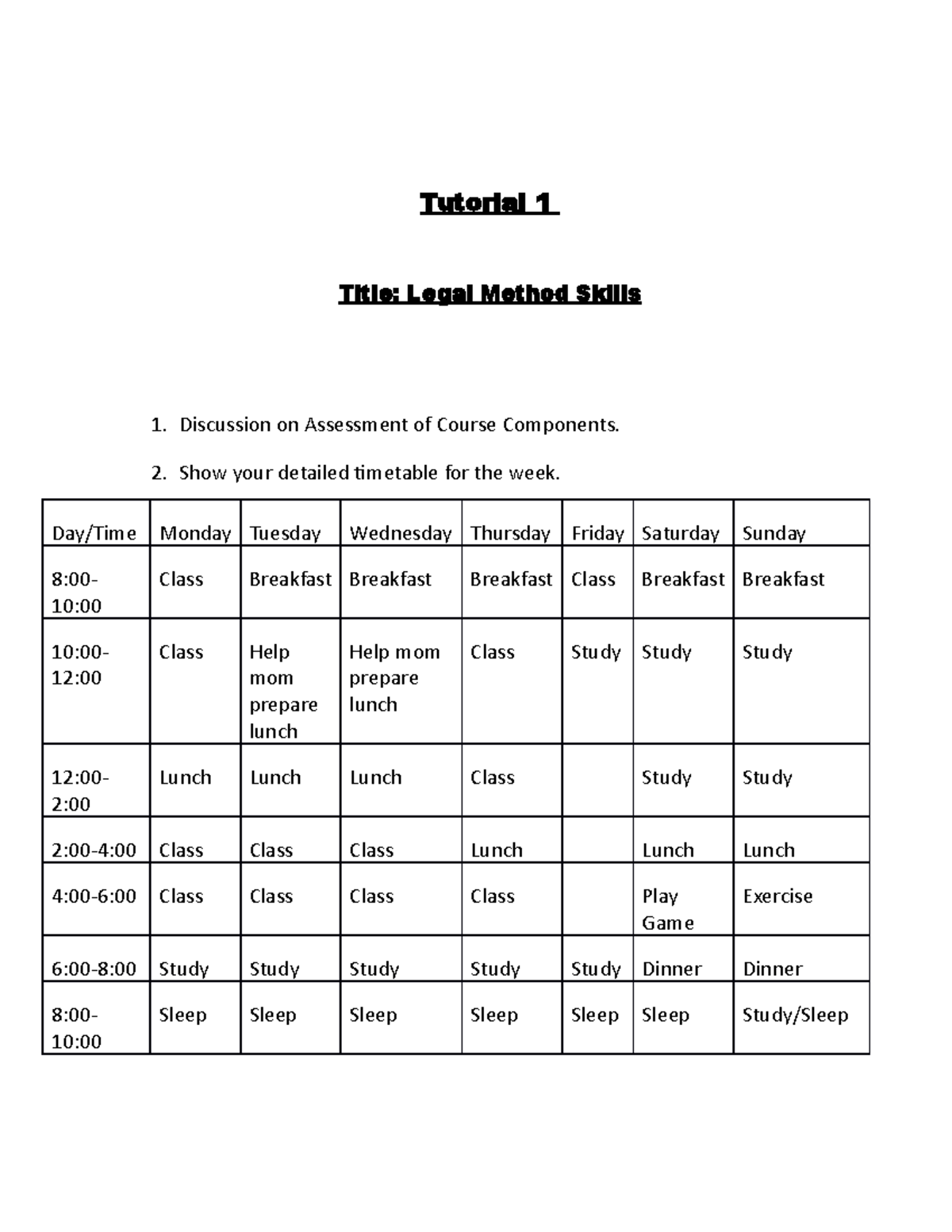 J Tutorial Legal Method 1 Tutorial 1 Title Legal Method Skills Discussion On Assessment Of J Tutorial Legal Method 1 Tutorial 1 Title Legal Method Skills Discussion On Assessment Of