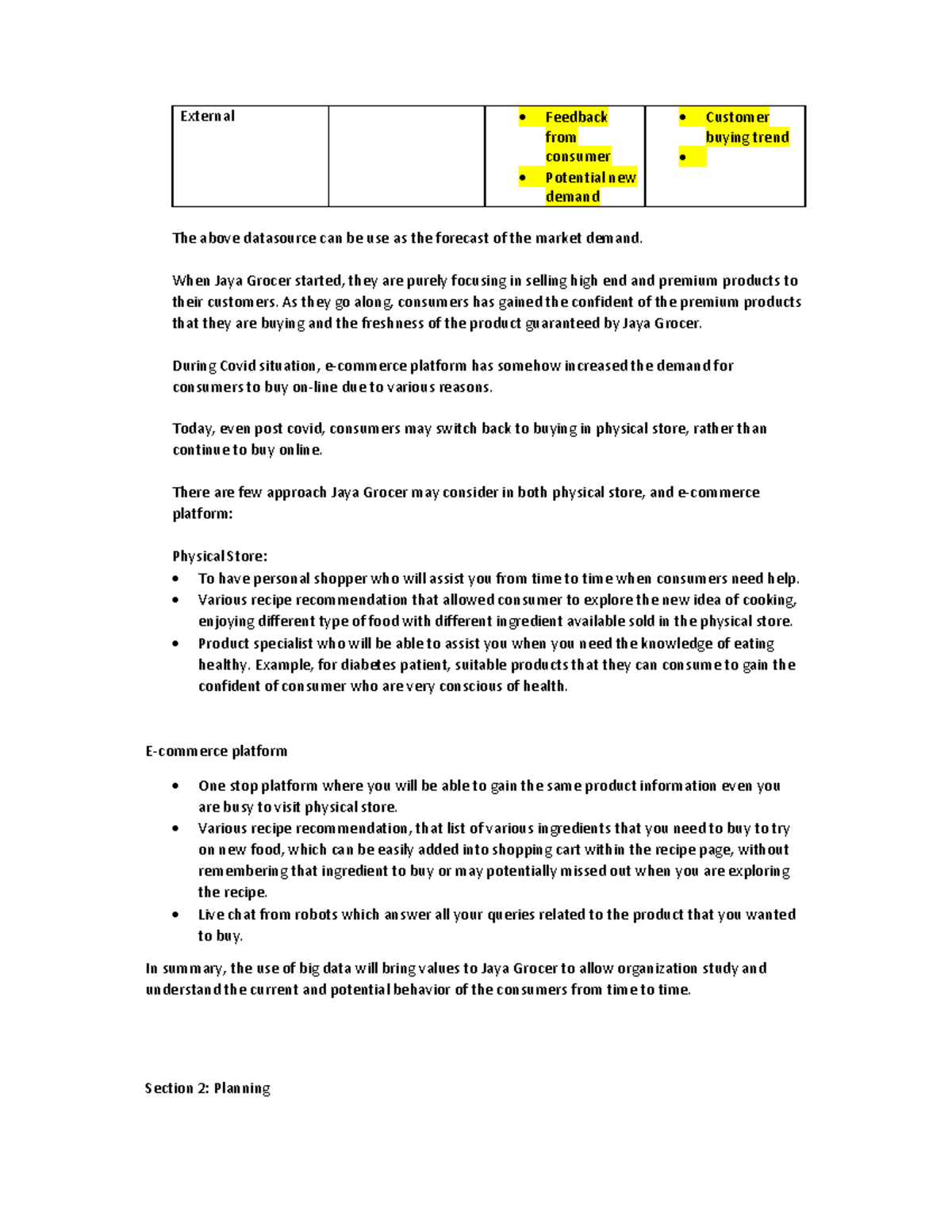 JG5 - rrrrr - External Feedback from consumer Potential new demand ...