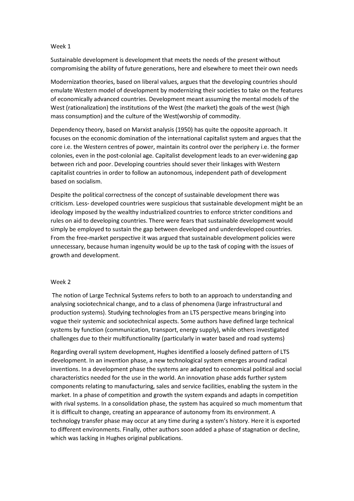 Overall summary sustainable innovation - Week 1 Sustainable development ...