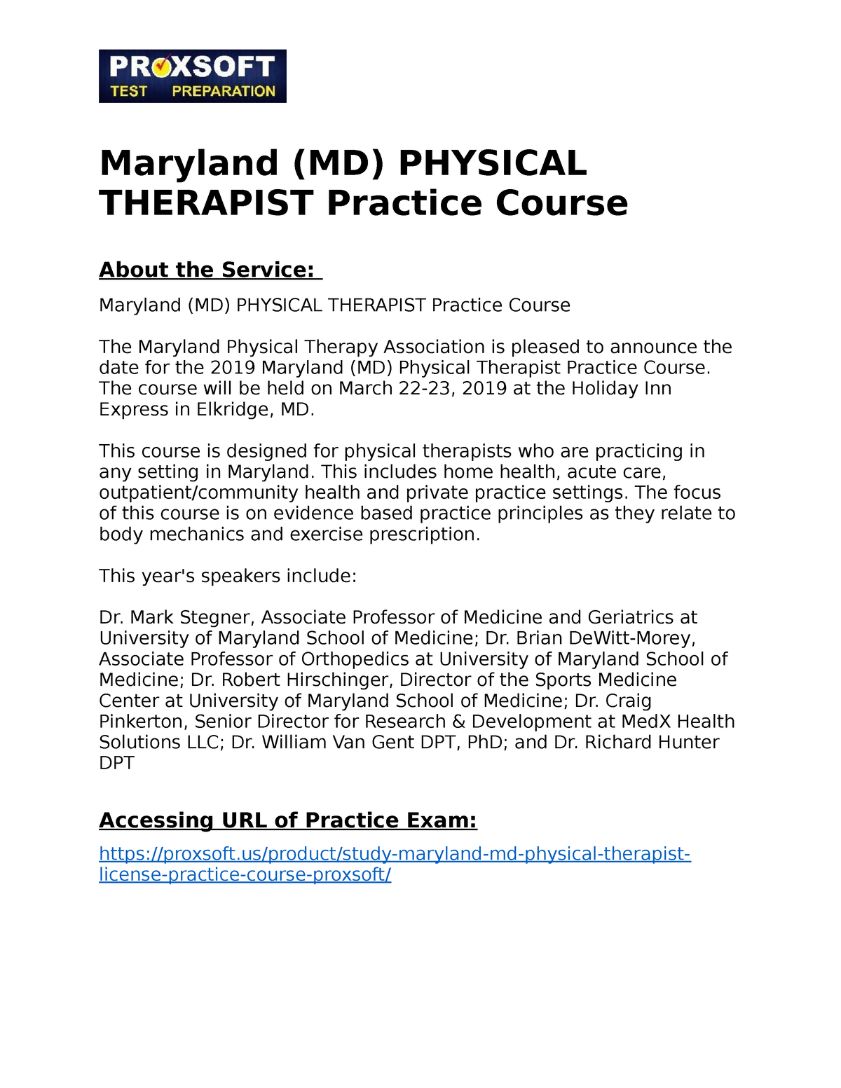 Maryland MD PHYSICAL THERAPIST Practice Course Maryland MD   Thumb 1200 1553 