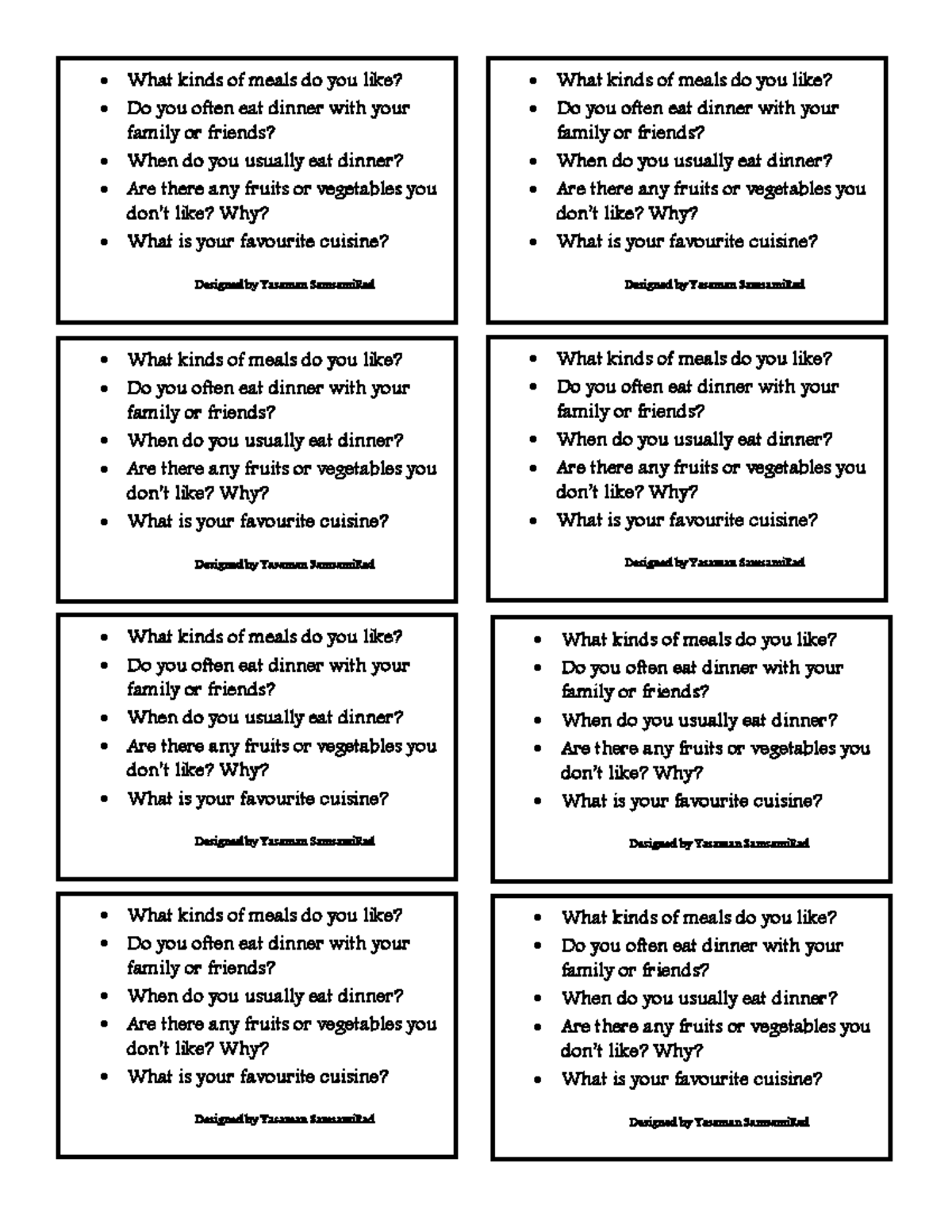 Food-speaking - What kinds of meals do you like? Do you often eat ...