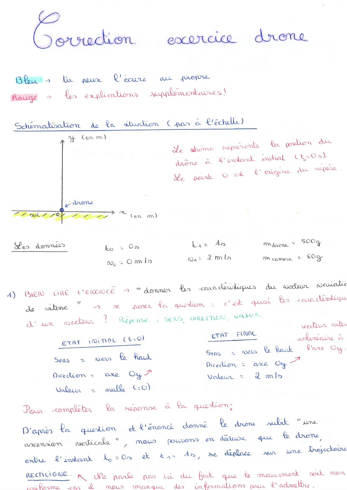 Mouvement D'UN Systeme Correction - Physique Chimie - Studocu