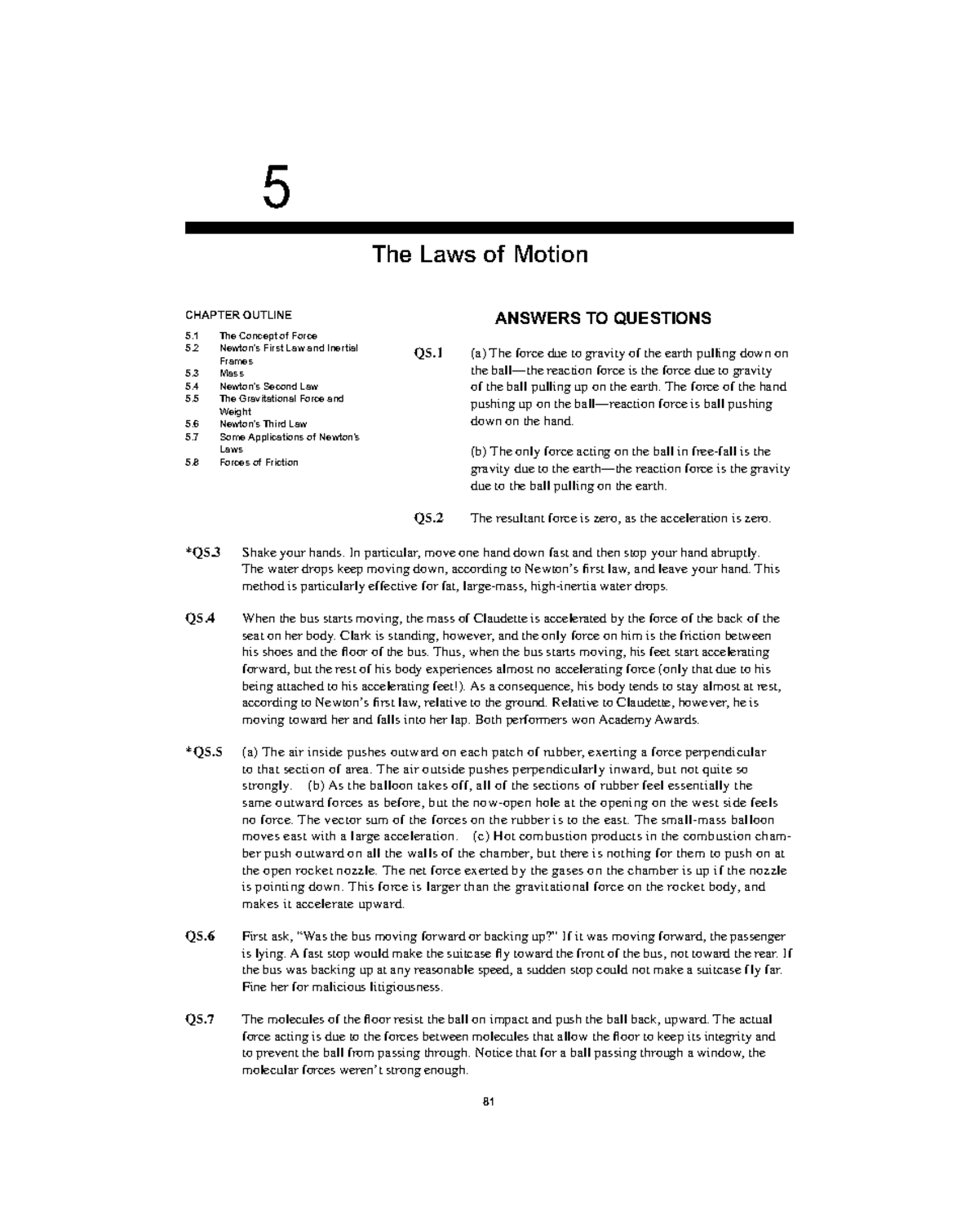5 - ㅎㅎㅎㄴ - 5 The Laws of Motion CHAPTER OUTLINE 5 The Concept of Force ...