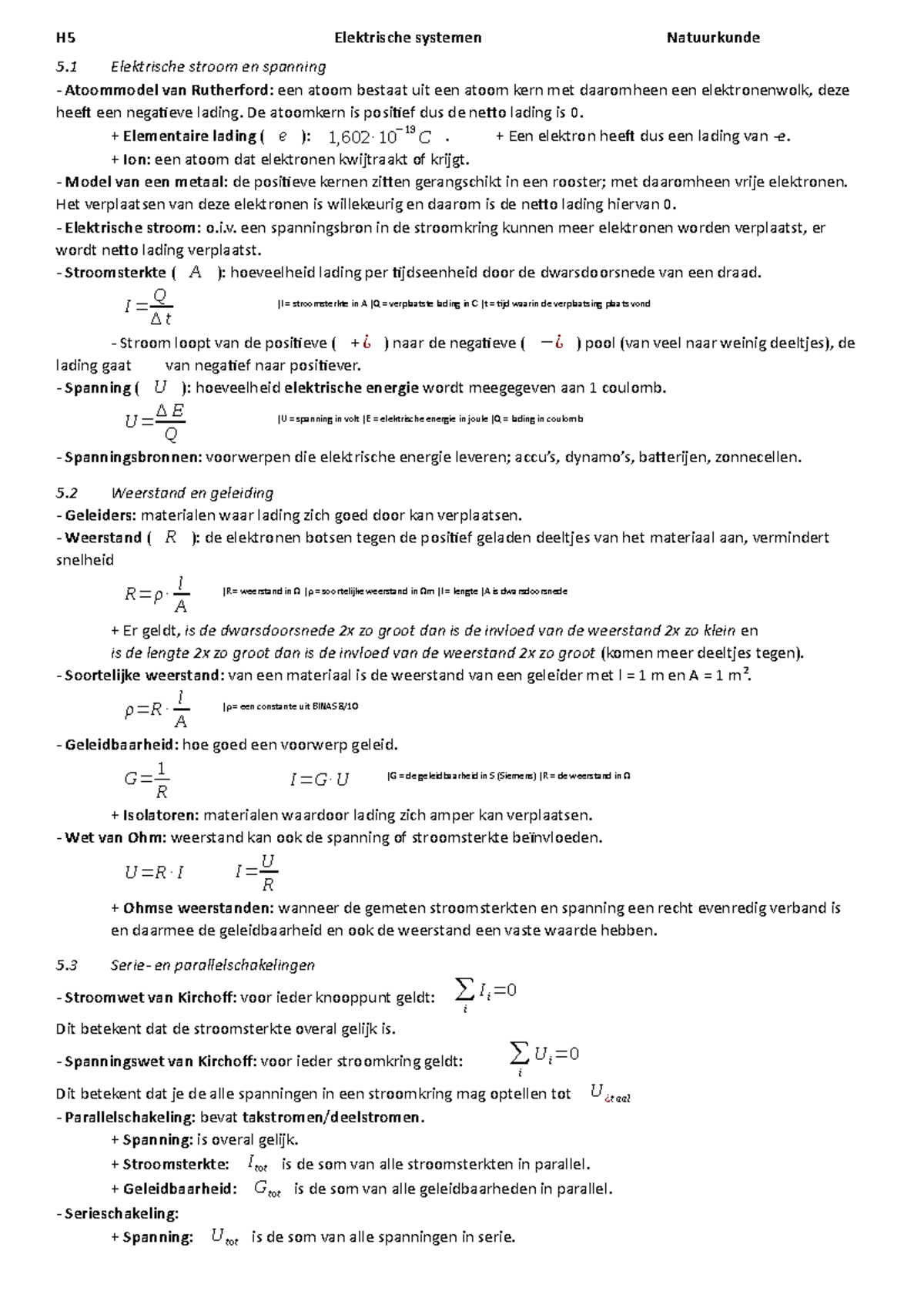 Natuurkunde VWO 4 - Hoofdstuk 5 - Elektrische Systemen - H5 Elektrische ...