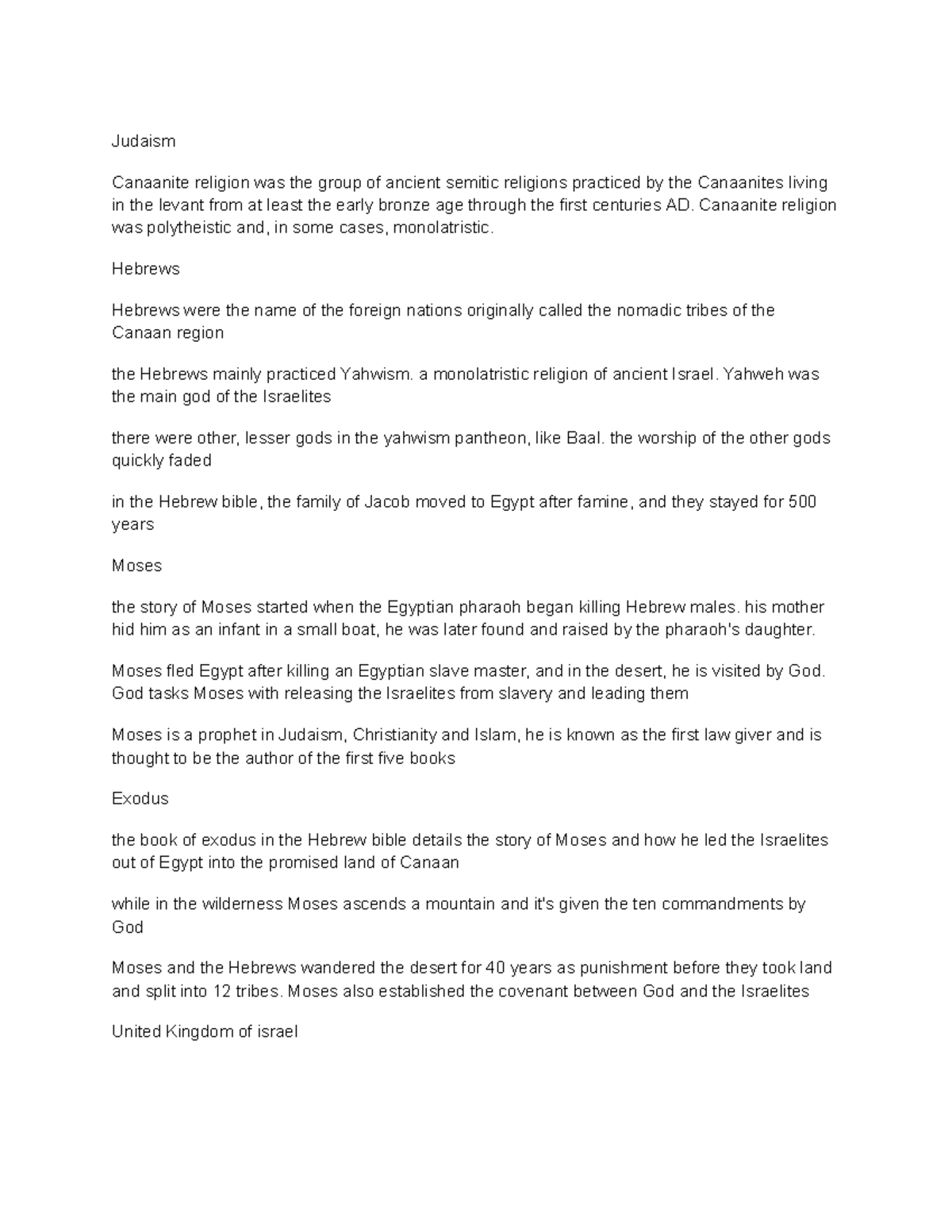 The Iron Age Notes on the iron age. Judaism Canaanite religion was the group of ancient