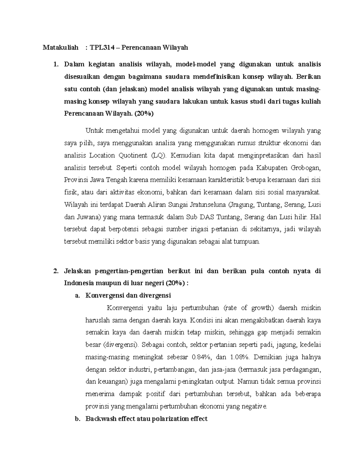 Konsep Dan Model Dalam Perencanaan Wilayah - Matakuliah : TPL314 ...