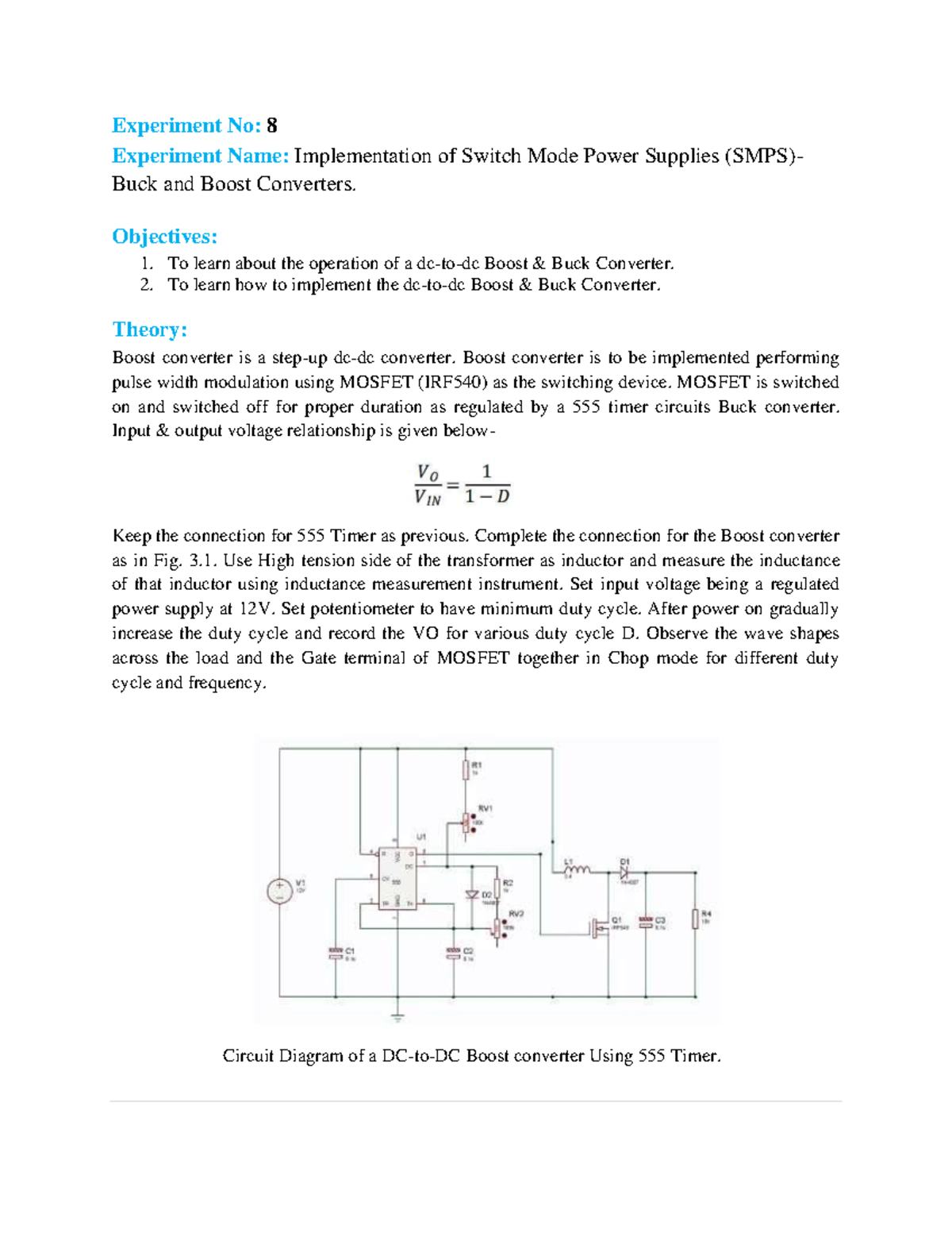 LabReport8 Lab Report for Power System Protection Experiment No