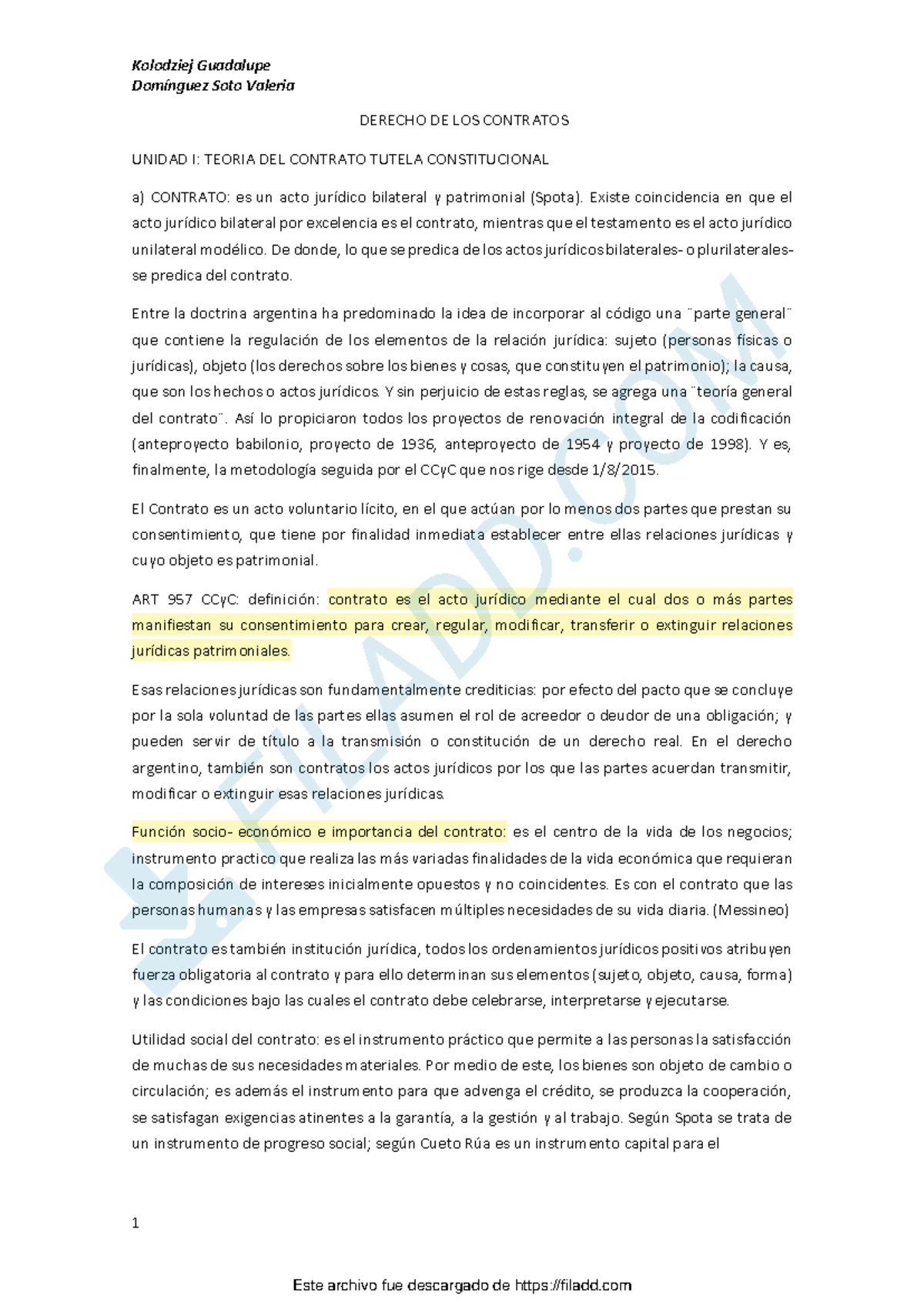 Apunte Para Derecho De Los Contratos 2 - Domínguez Soto Valeria 1 ...