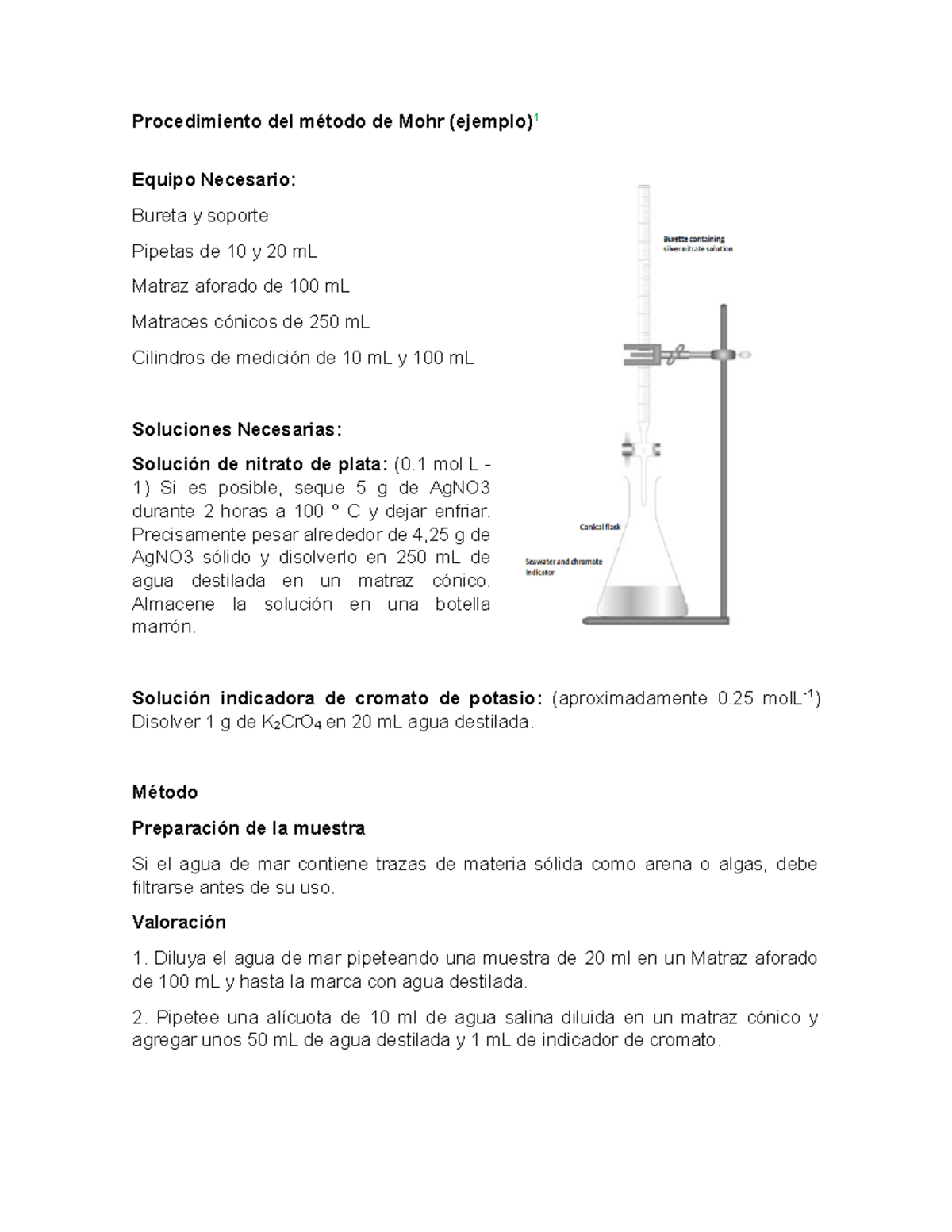 Método De Mohr Para Determinação De Cloretos