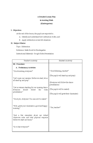 Detailed Lesson Plan Science - Kindergarten (The Sky) - A Detailed ...